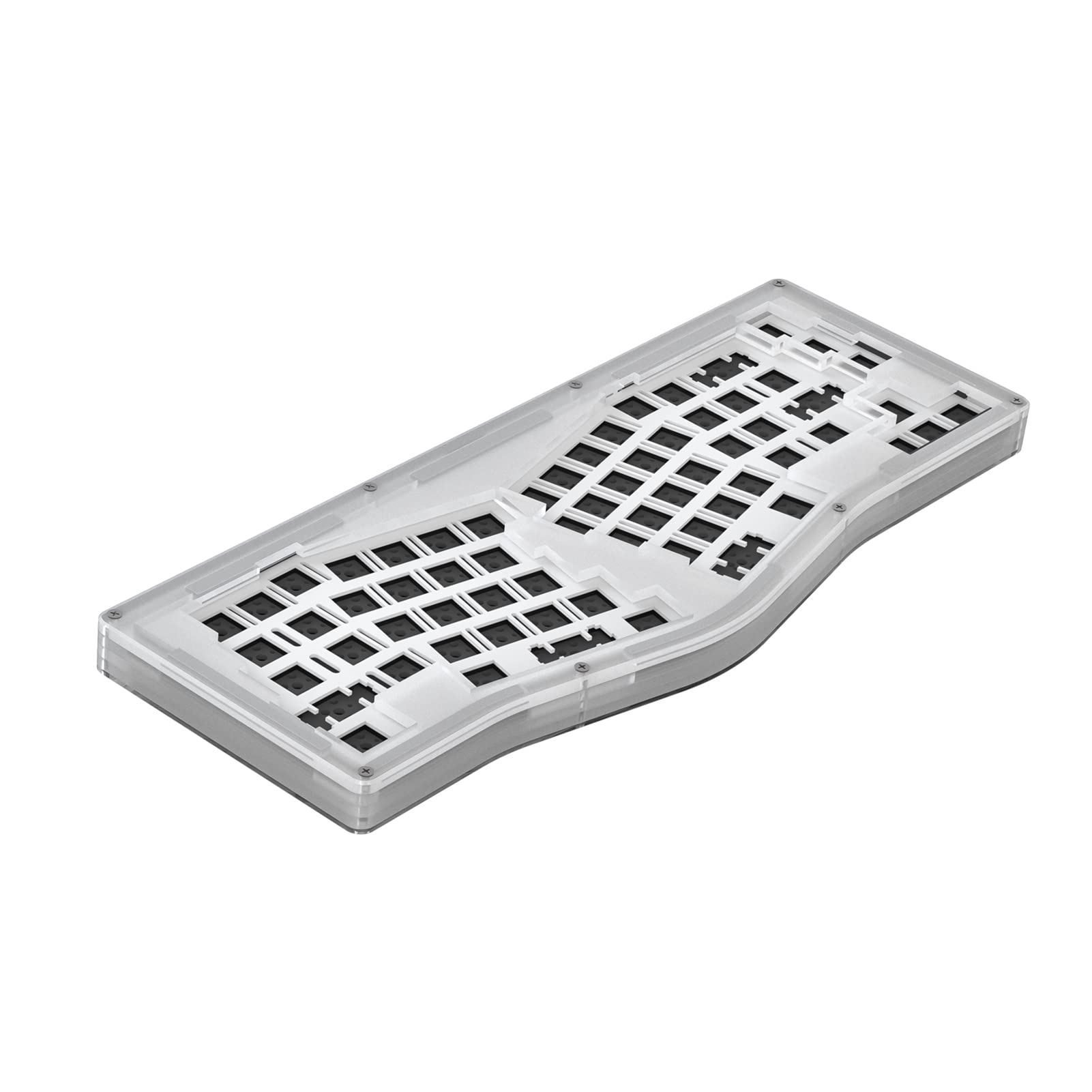 66 Keys Alice Layout Mechanical Keyboard DIY Kit - Gasket Mount Hot-Swap Wired RGB Gaming Keyboard with Customizable Software (Translucent White) - Perfect for Typing, Gaming & Programming Enthusiasts