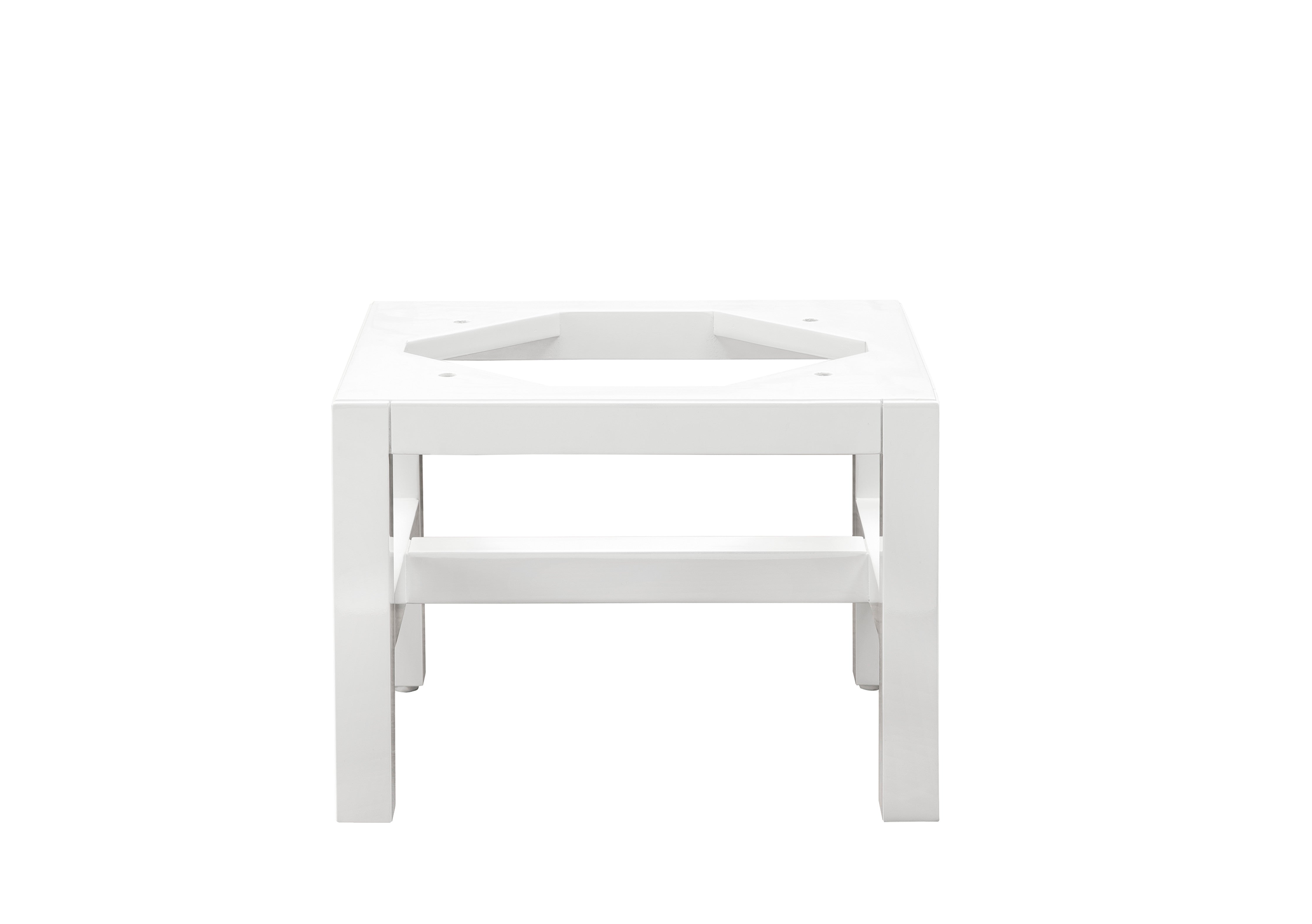 Addison 12-Inch Wooden Stand for Petite Tower Hutch - Glossy White Finish | Perfect for Kitchen, Bathroom & Office Organization