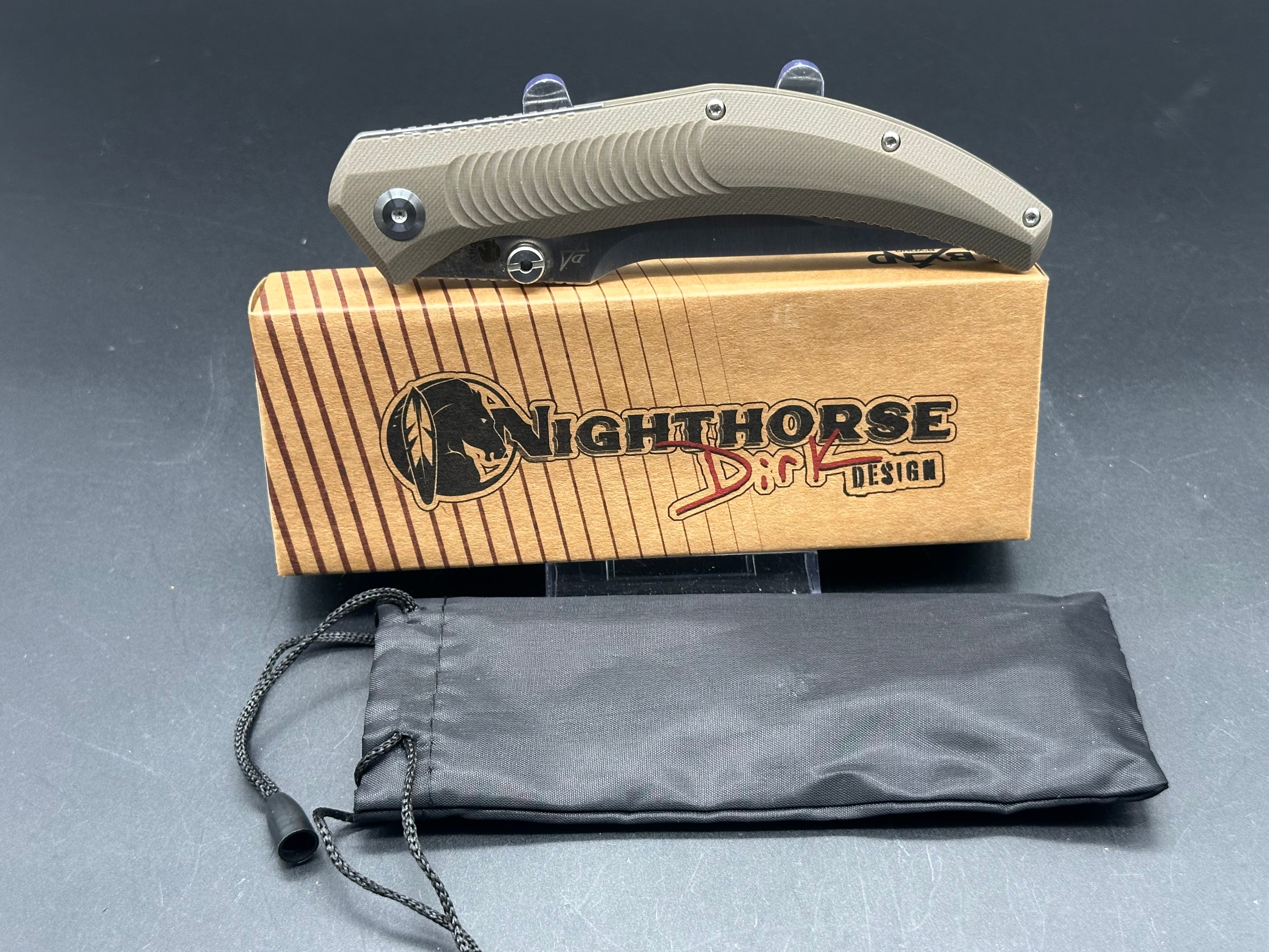 B’yond EDC NightHorse Tan G10 Pocket Knife - Premium Everyday Carry Folding Knife for Outdoor, Camping & Survival Gear