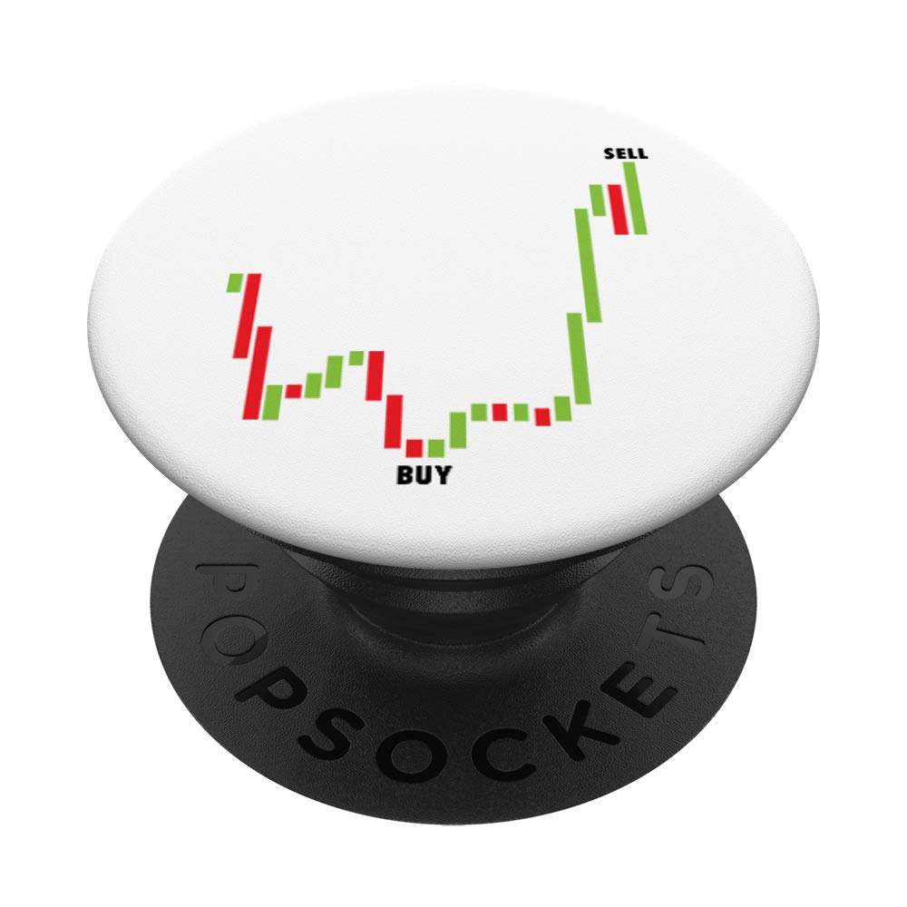 Stock Trading Buy Low Sell High Day Trading PopSockets Swappable PopGrip - Trendy Phone Grip & Stand for Investors, Perfect for Market Tracking & Mobile Trading