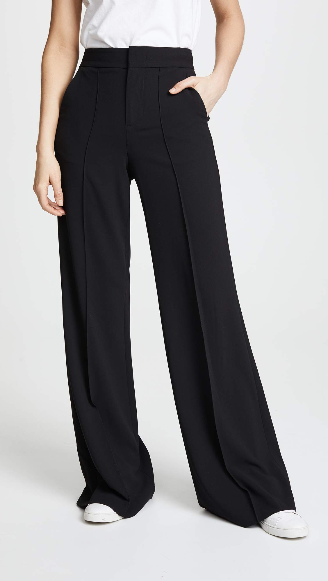 Alice + Olivia Women's Dylan High Waisted Leg Pants - Slim Fit Trousers for Work, Office & Business Casual Outfits | Comfortable Stretch Fabric for All-Day Wear