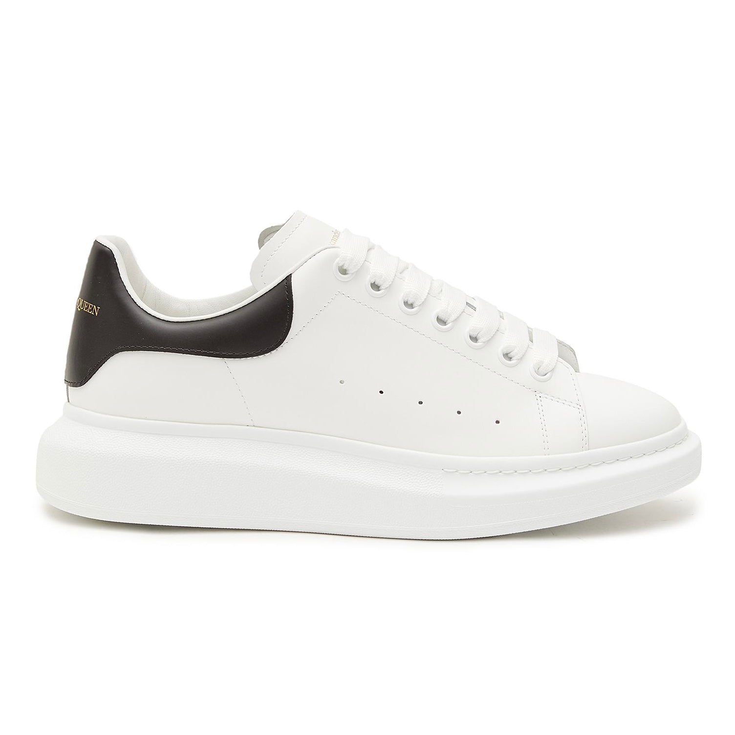 Alexander McQueen White/Black Leather Sneakers for Men & Women | Luxury Designer Shoes for Casual Wear & Street Style (WHGP5)