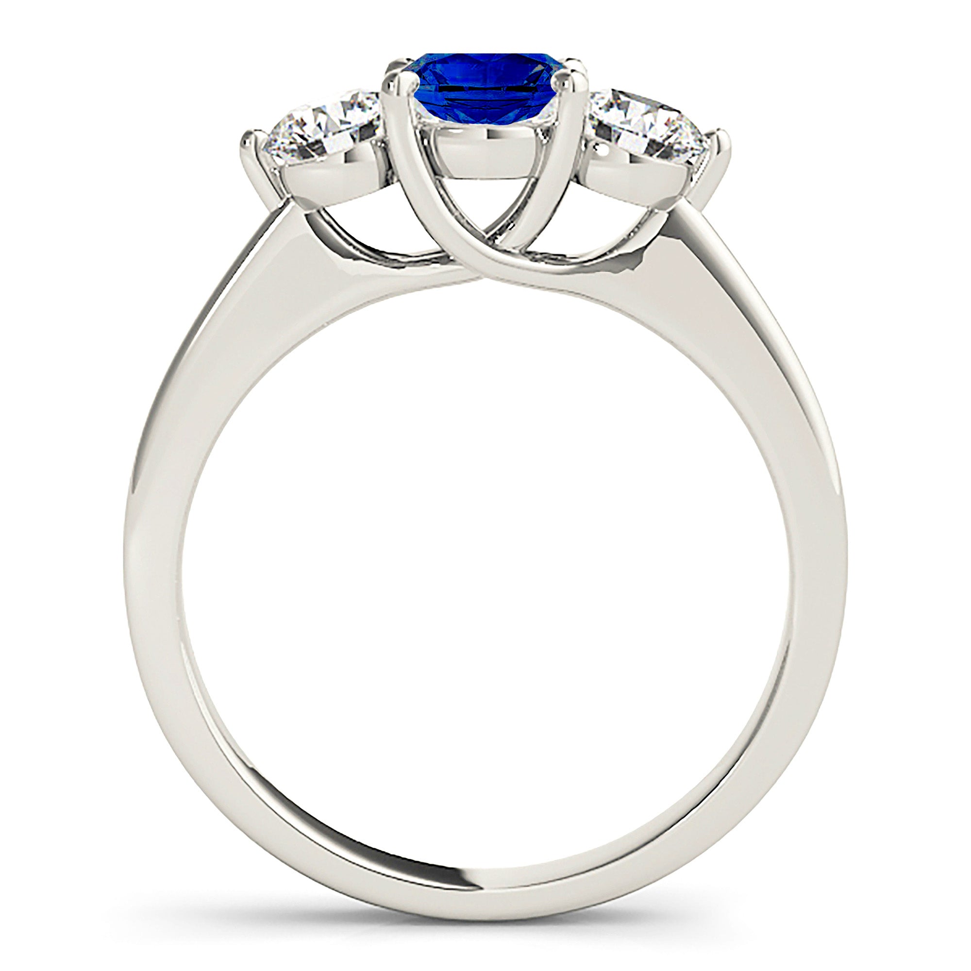 1.35 Carat Genuine Blue Sapphire Three Stone Engagement Ring - Perfect for Proposals, Anniversaries & Special Occasions