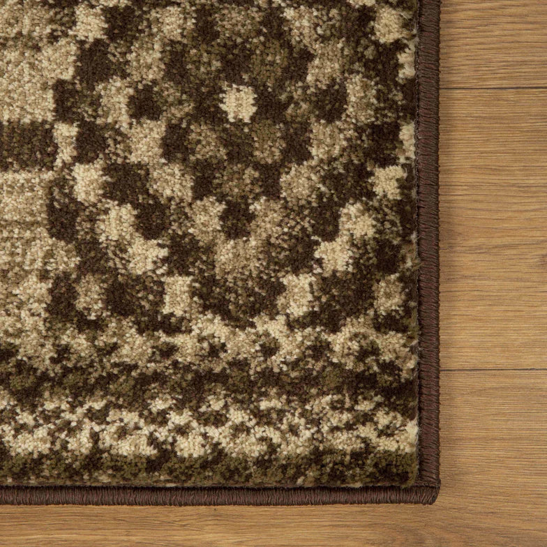 Modern Block Patchwork Indoor Area Rug or Runner Rug - Soft Non-Slip Floor Mat for Living Room, Bedroom, Nursery - Boho Chic Home Decor Accent