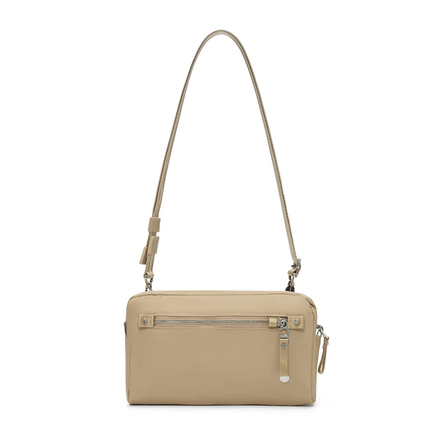 PACSAFE Women's 3-in-1 Anti-Theft Crossbody Sling Bag - Light Taupe | RFID Protection, Travel & Everyday Use | Perfect for Commuting, Shopping & City Exploration