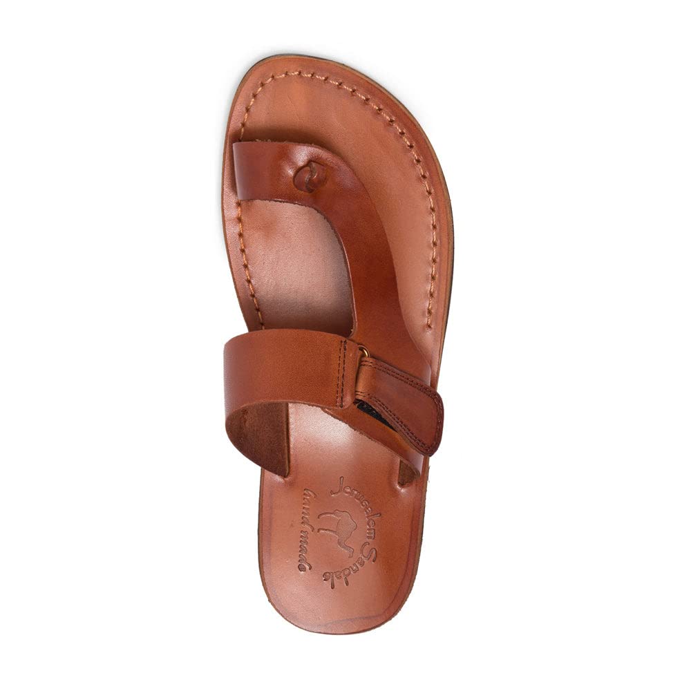 Rafael Men's Leather Sandals with Adjustable Velcro Strap - Comfortable & Stylish for Summer, Beach, and Casual Wear