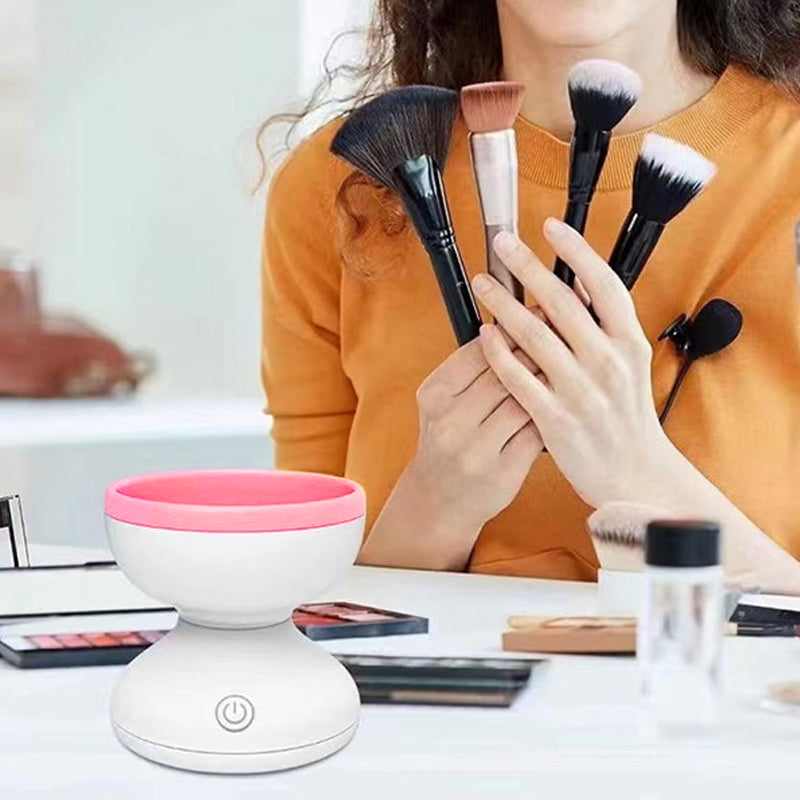 Electric Makeup Brush Cleaner Machine - Portable USB Cosmetic Brush Cleaning Tool for Automatic Washing - Perfect for Travel, Home & Salon Use