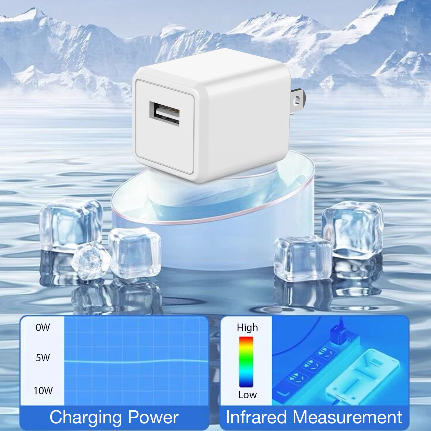 Fast Charging Cube iPhone Charger 2-Pack with 6FT Lightning Cable - Quick Charge USB Wall Adapter & Travel Plug for iPhone 14/13/12/11/X/8/7/SE, iPad & AirPods - Perfect for Home, Office & Travel Use