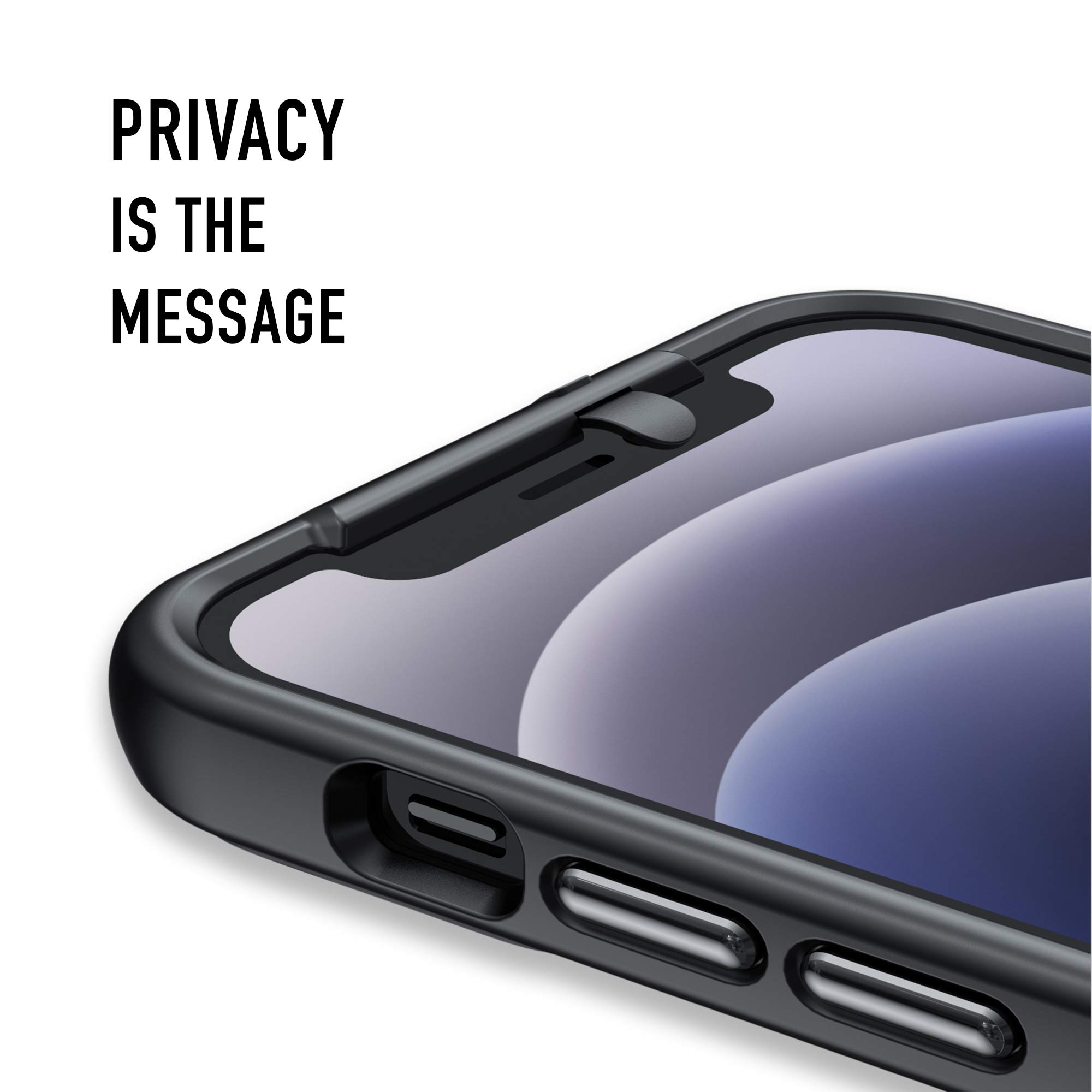 Valenta Black iPhone 12 Pro Case with Front & Rear Camera Covers | 6.1 Inch 6-Foot Drop Proof Protective Cover | Privacy Protection for iPhone 12 Pro (6.1