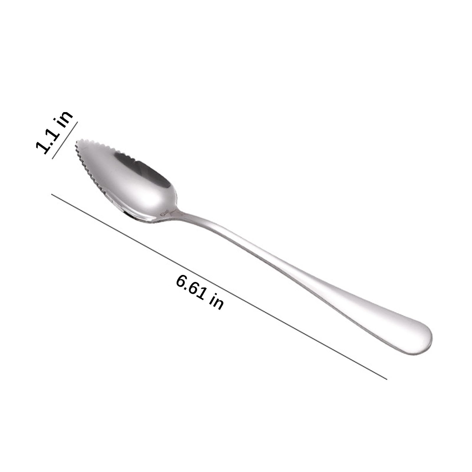 4PC Stainless Steel Serrated Fruit Spoon Set - Perfect for Grapefruit, Orange, Kiwi, Dessert, Salad & Ice Cream | Dishwasher Safe | Ideal for Kitchen, Picnic, Camping & Party Use