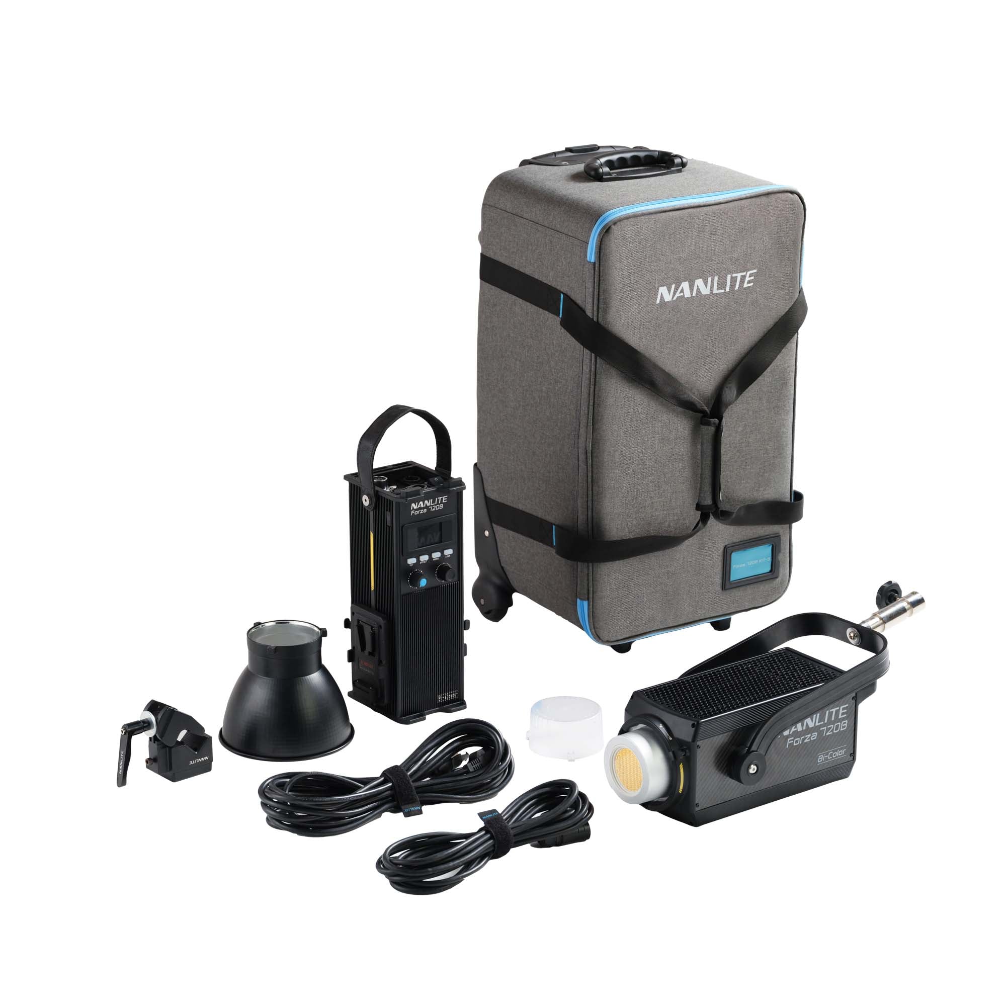 Nanlite Forza 720B Bi-Color LED Spotlight with Rolling Case - Professional Studio Lighting for Photography & Videography