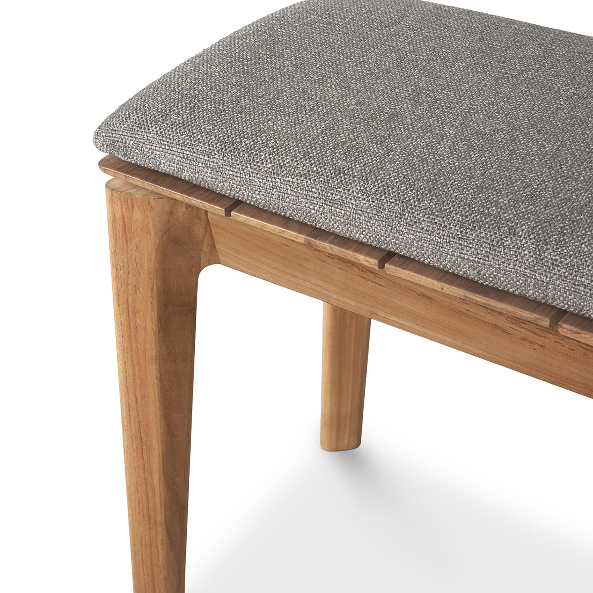 Premium Bok Outdoor Fabric 3-Seater Bench in Teak & Mocha - Weather-Resistant Patio Furniture for Garden, Deck, or Poolside Relaxation