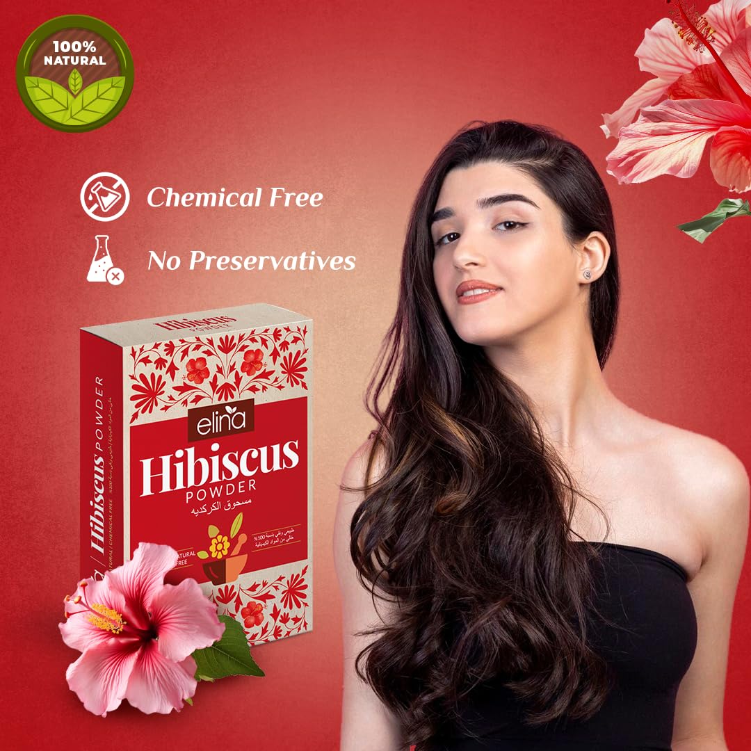 Organic Hibiscus Powder for Hair Growth & Dry Scalp Treatment | 100% Pure Natural Hibiscus Flower Powder | Hair Pack for Stronger & Healthier Hair | Grey Hair Prevention | 100g | Perfect for DIY Hair Masks & Scalp Care Routines