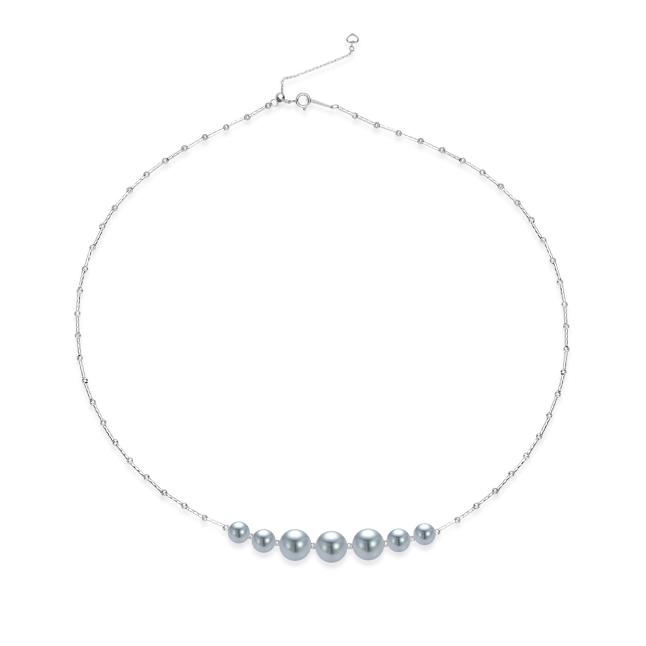 18K Solid Gold Blue Akoya Pearl Necklace for Women - Elegant Silver Chain, Luxury Jewelry Gift for Brides, Anniversaries & Special Occasions
