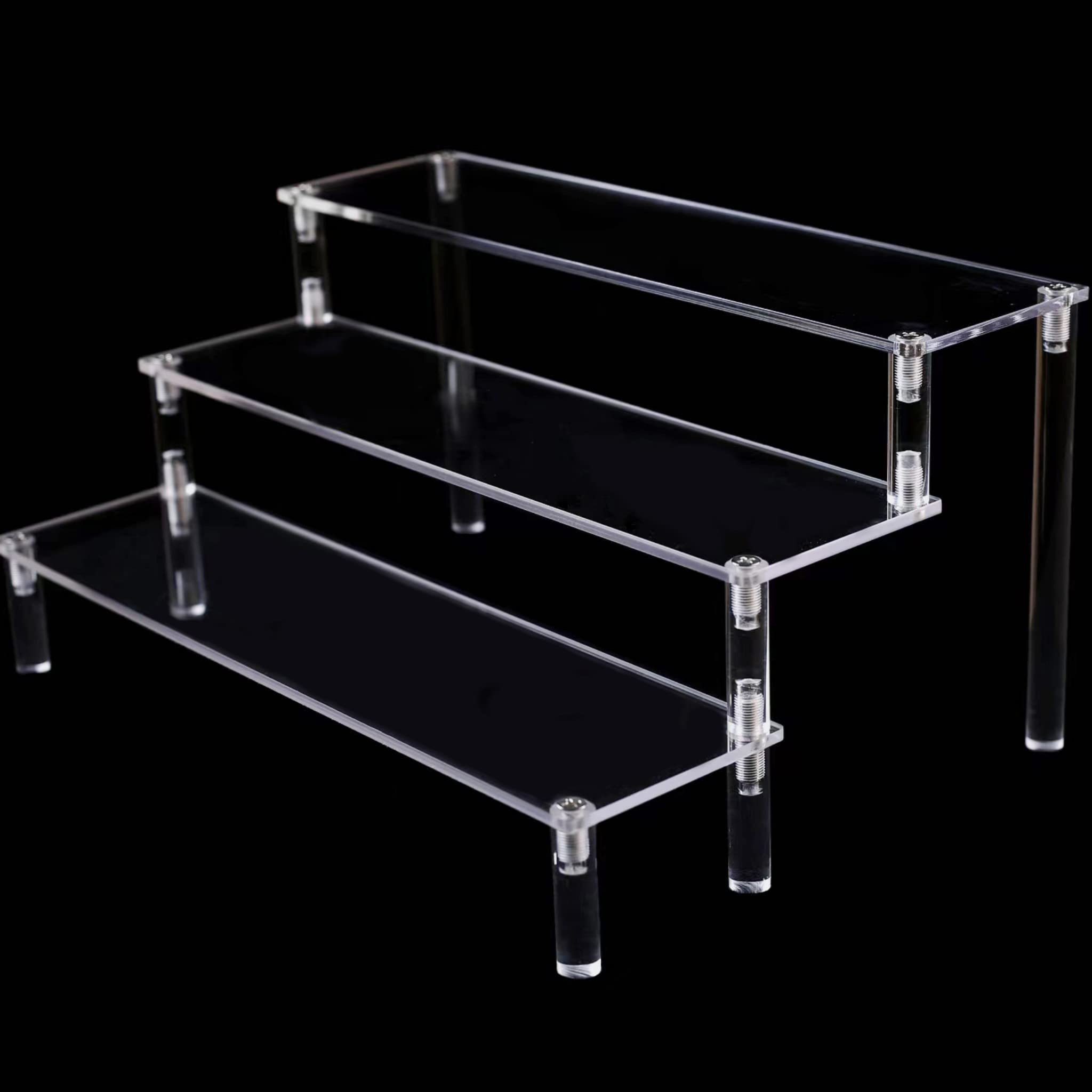 3-Tier Acrylic Display Stand for Perfume, Funko POP Figures, Amiibo, Cosmetics & Cologne - Multi-Purpose Organizer Riser for Retail Stores, Bathroom Vanity or Dresser Decoration