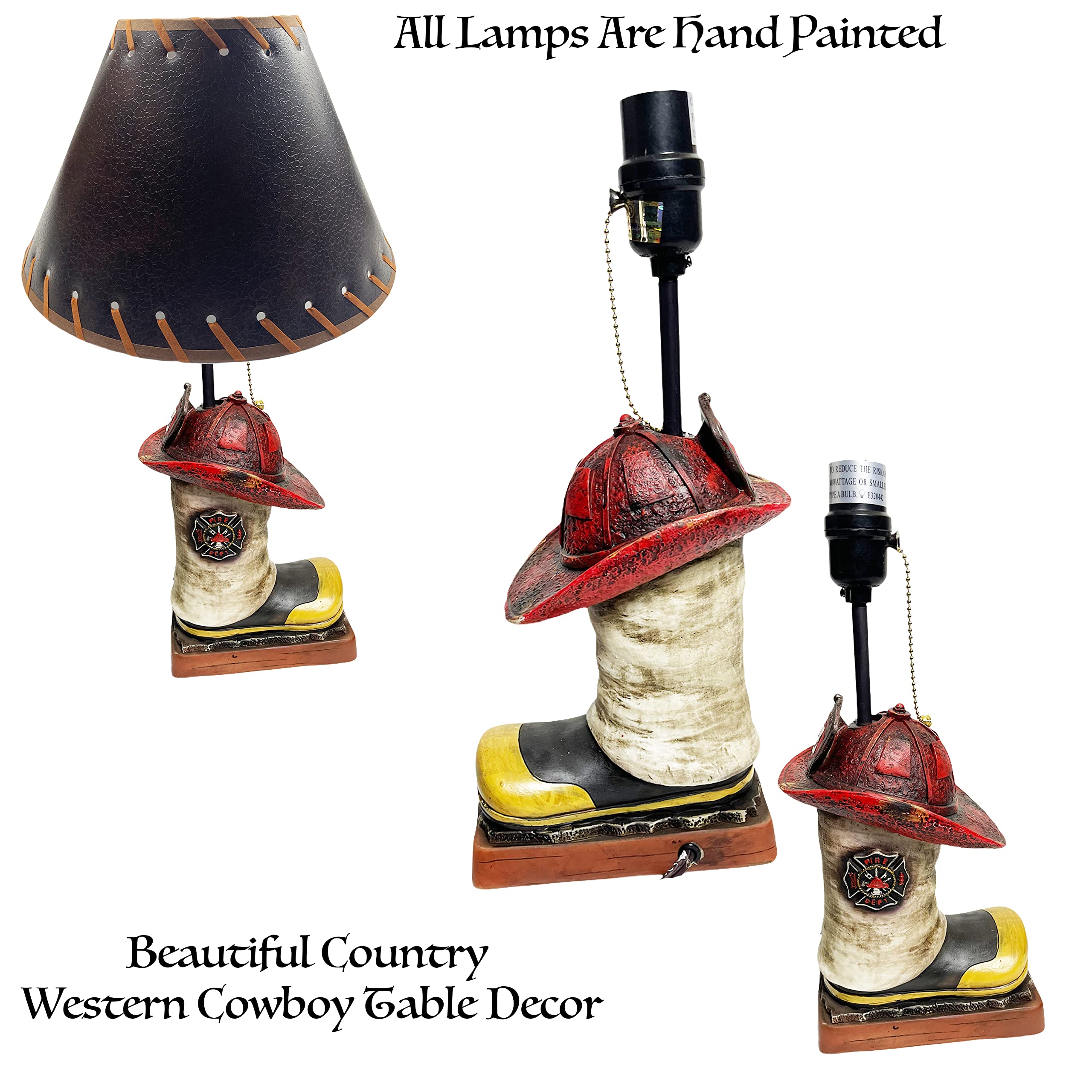 Firefighter Boot and Helmet Desk Lamp - 12