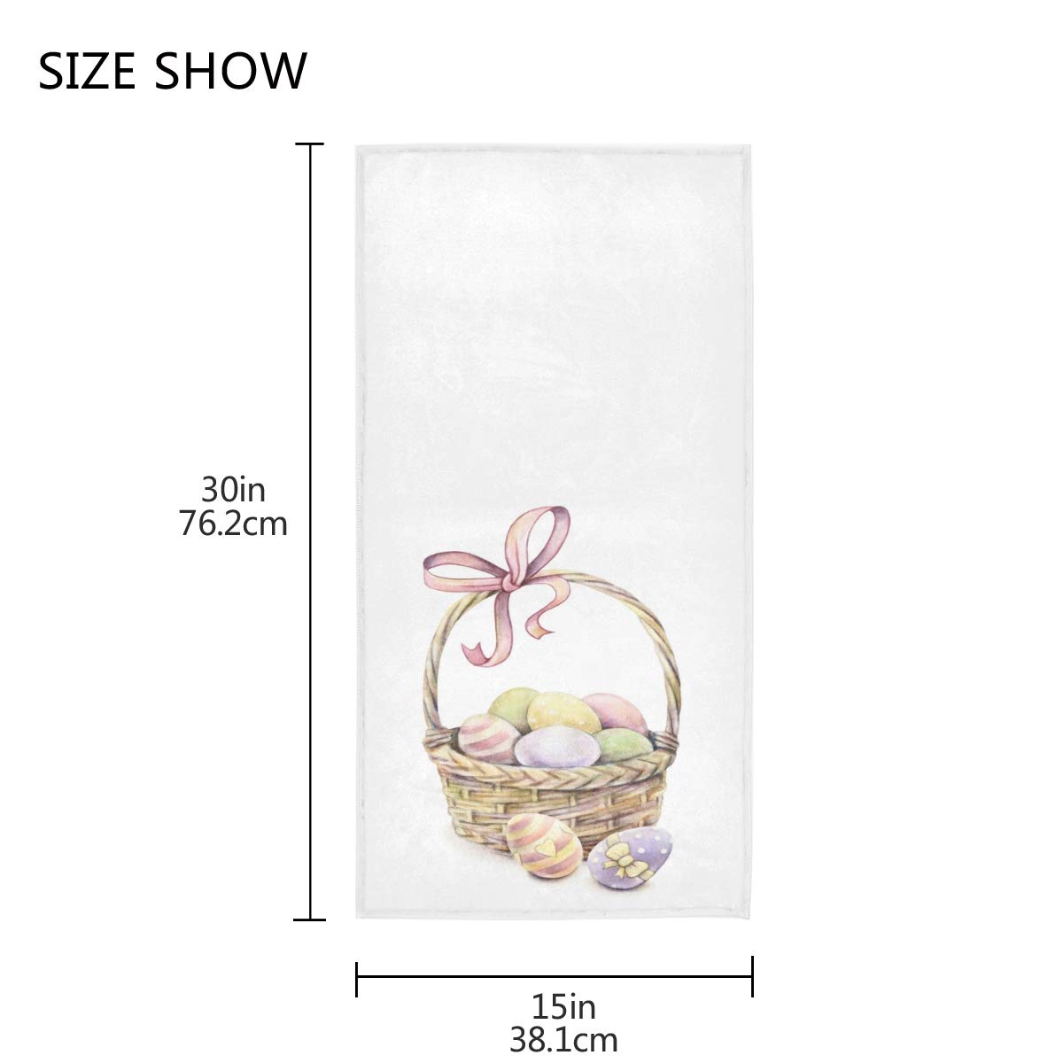 Pfrewn Easter Basket Eggs Hand Towels 16x30 Inch - Ultra Soft & Highly Absorbent Bathroom Towels, Small Bath & Kitchen Dish Towels for Guests - Perfect for Easter Decorations & Spring Home Decor