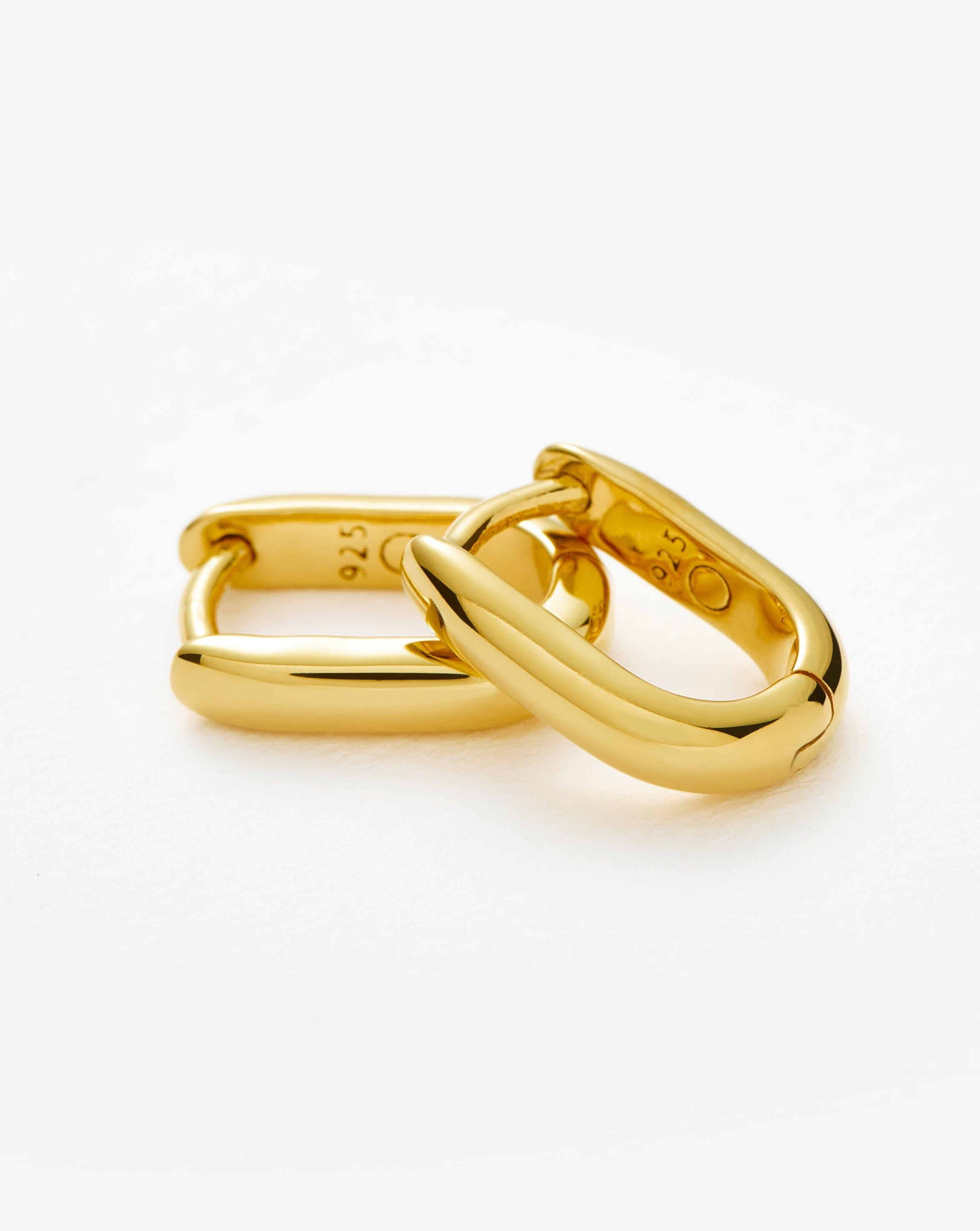 Classic Ovate Huggie Hoop Earrings | 18k Recycled Gold Vermeil on Recycled Sterling Silver | Perfect for Everyday Wear, Date Nights & Gifts