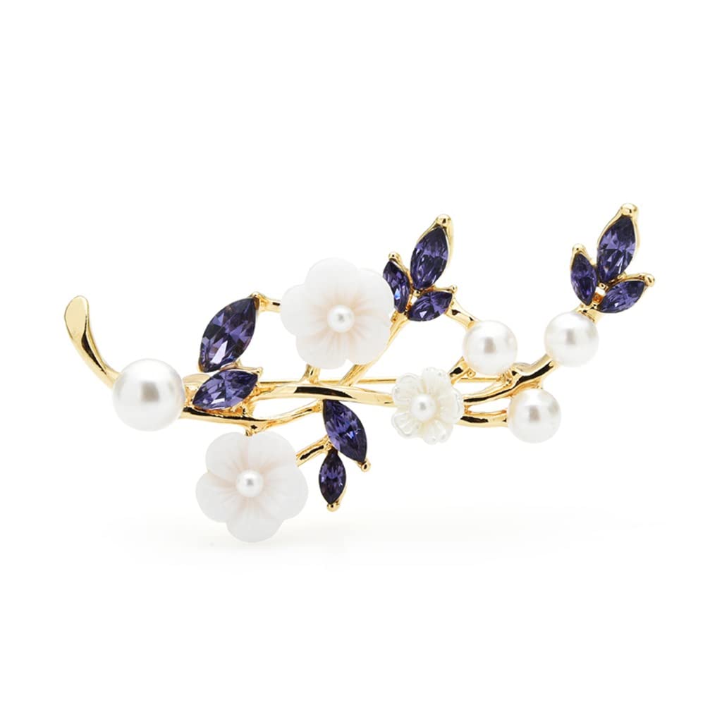 Elegant Purple Acrylic Plum Brooch for Women - Fashion Jewelry Accessory for Office, Casual Wear & Gift Giving (6.3x3.2cm) - Perfect for Business Attire, Blazers, Dresses & Special Occasions