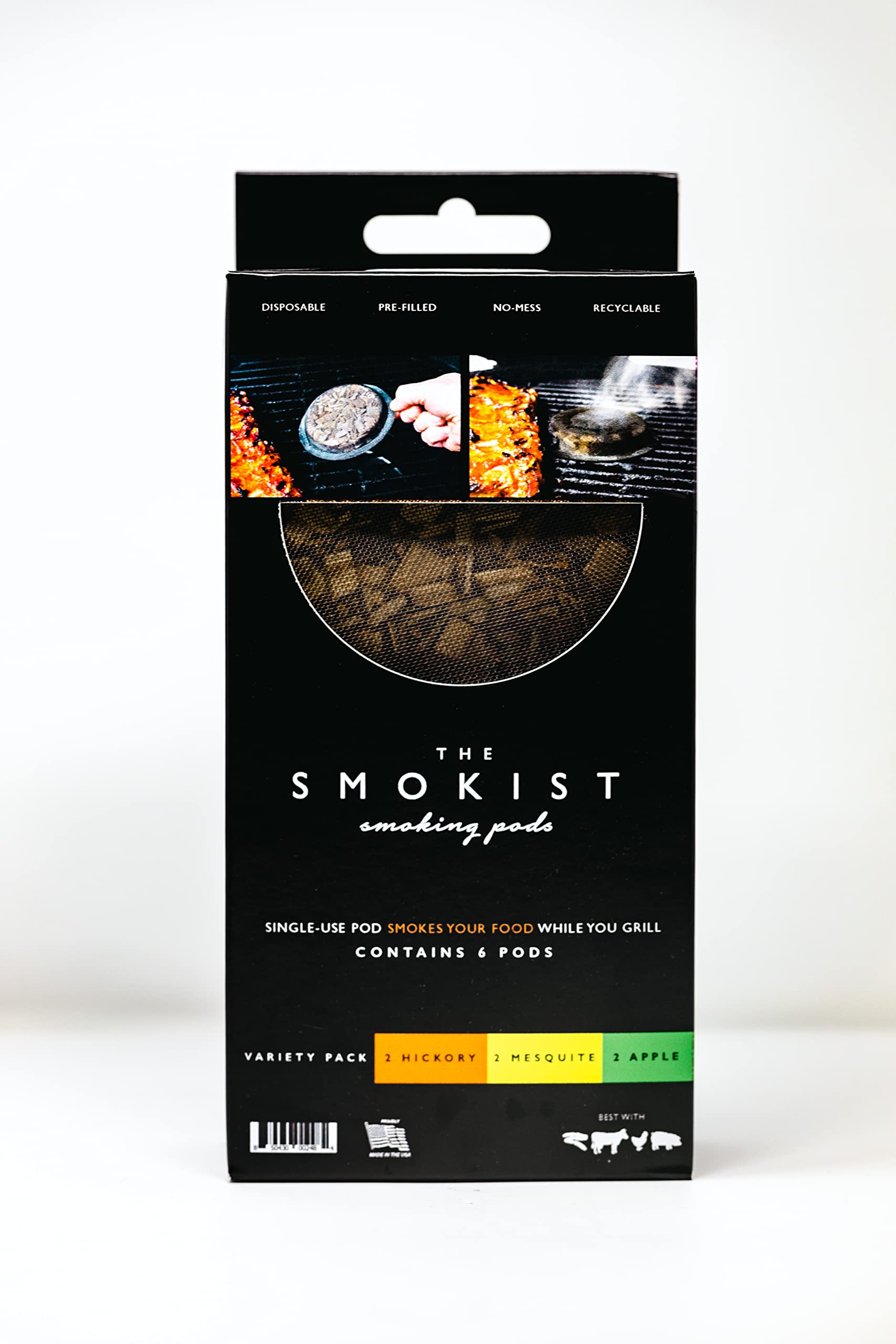 Smokist Disposable Smoking Pods for Grilling – Fast 5-Minute Smoke, Works on Any Grill, No Extra Tools – Perfect for BBQ, Camping & Outdoor Cooking
