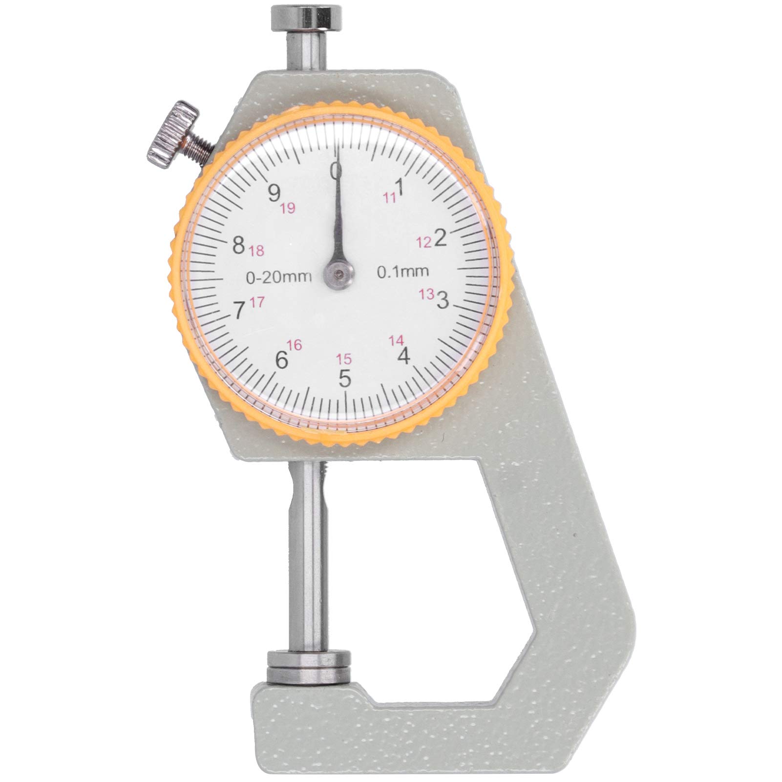 Precision Dial Thickness Gauge 0-20mm - Flat Head Leather Measuring Tool for Jewelry Making, Leather Craft & DIY Projects - Perfect for Leatherworking, Watch Repair & Material Thickness Measurement
