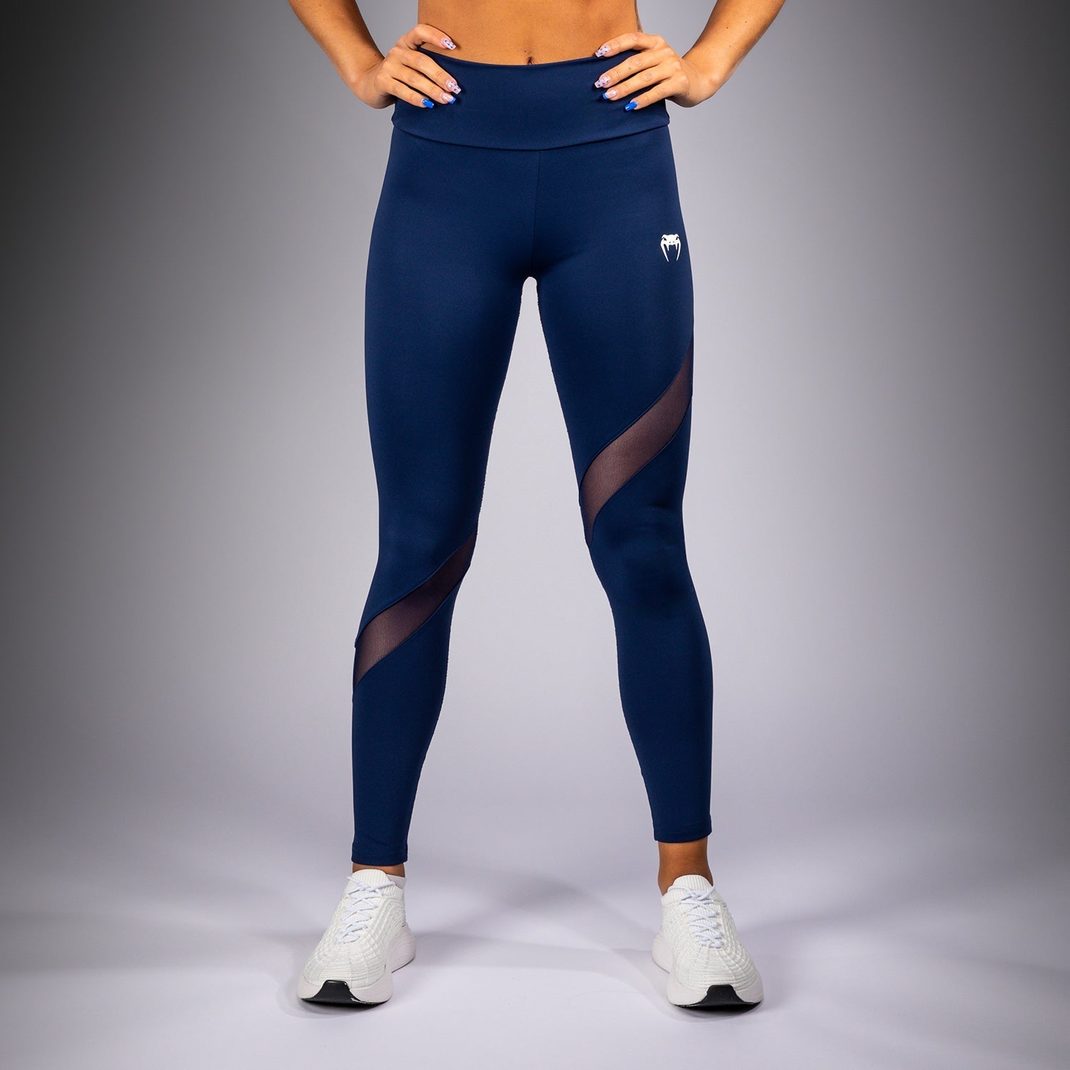 Venum Halo Women's High-Waisted Yoga Leggings - Breathable Workout Pants for Gym, Running & Fitness | Indigo Blue Athletic Tights for Women