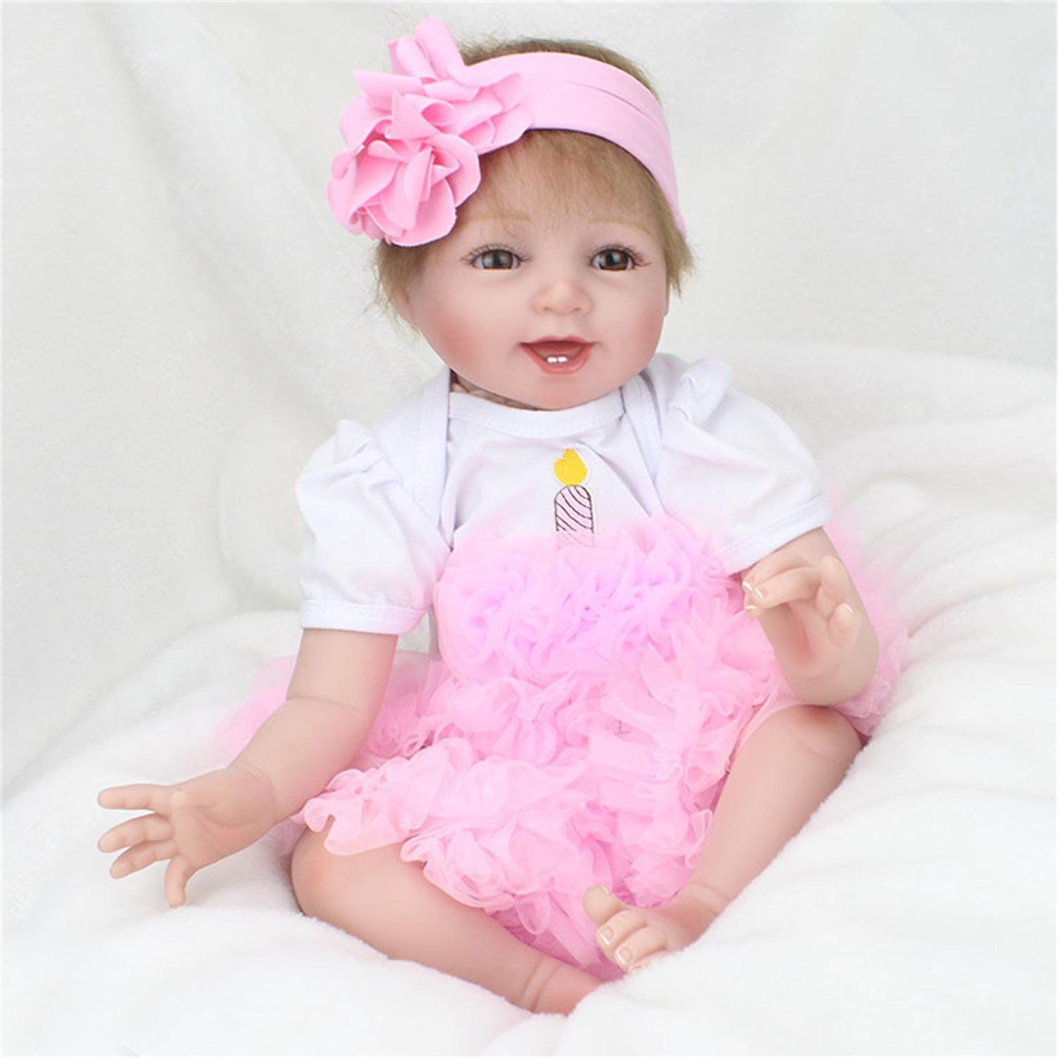 22-23 Inch Reborn Baby Doll Clothes & Shoes Outfit Set for 55cm Newborn Girl Dolls | Realistic Baby Doll Wardrobe & Dress Up Play