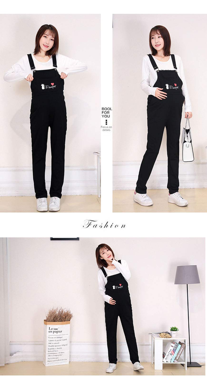 Women's Casual Maternity Overalls Dungarees - Stretch Comfortable Pregnancy Jumpsuit for Everyday Wear, Nursing & Outdoor Activities