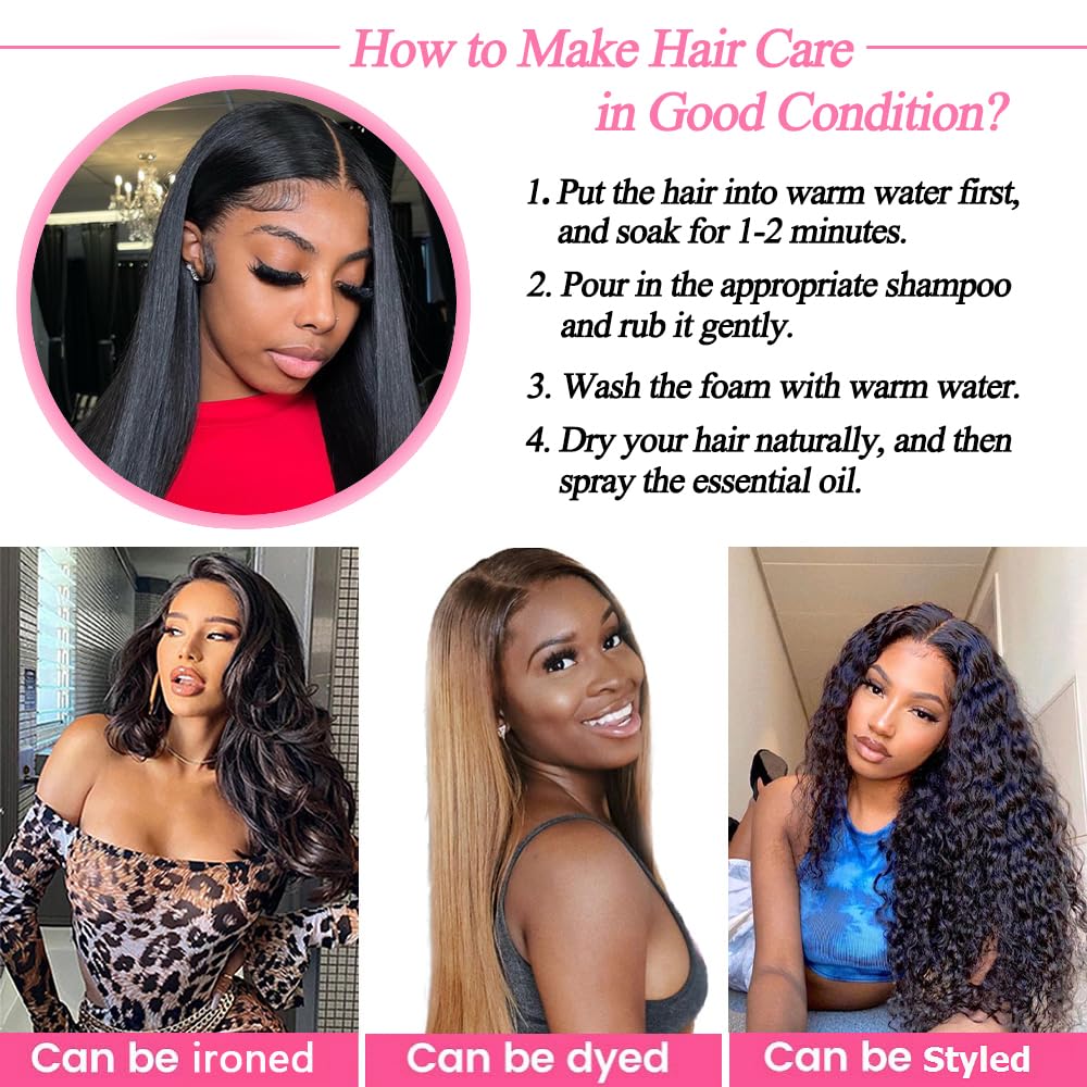 10A Grade Brazilian Straight Human Hair Bundles - 12 14 16 Inch 3-Pack 100% Unprocessed Virgin Remy Hair Weave Extensions (1B Natural Black) for Salon Quality Styling & Everyday Wear