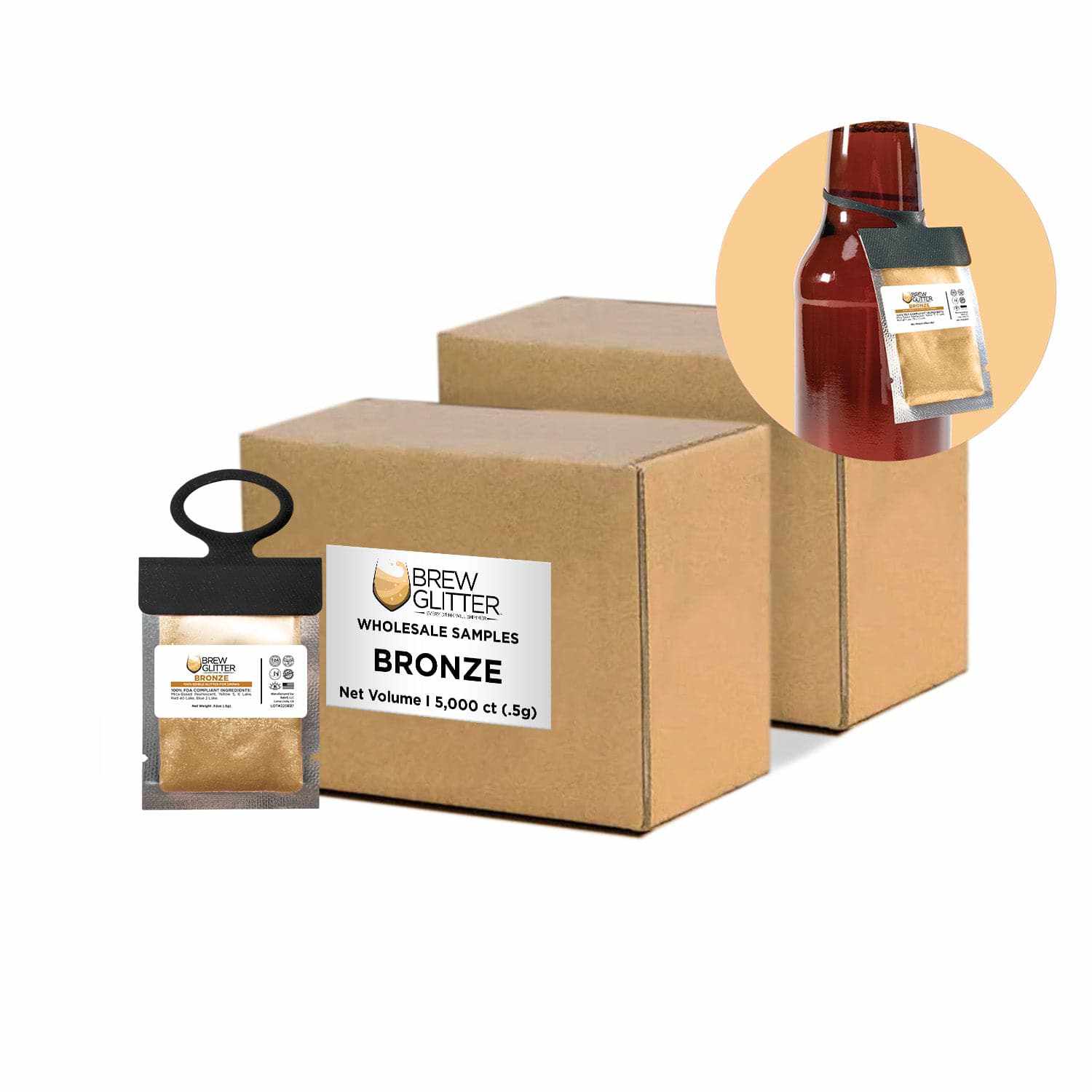 Bronze Brew Glitter® Necker Scarf - Bulk Wholesale for Women & Men | Perfect for Festivals, Parties, and Fashion Accessories