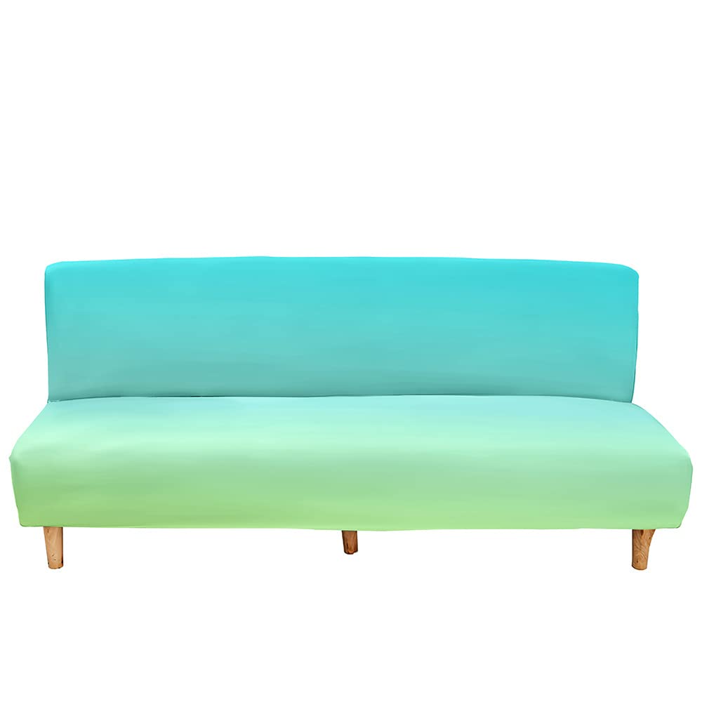 Stretch Futon Cover Full Size, Soft Washable Slipcover with Elastic Bottom - Mint Green for Living Room & Dorm