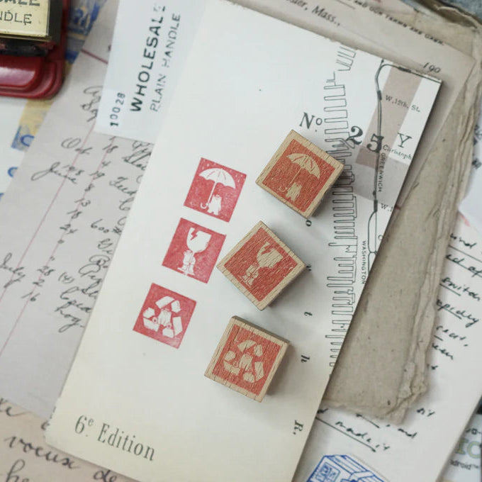 Black Milk Project Mini Kuma Postage Stamp Set - Cute Japanese Delivery Icon Stickers for Scrapbooking, Journaling & Mail Decor
