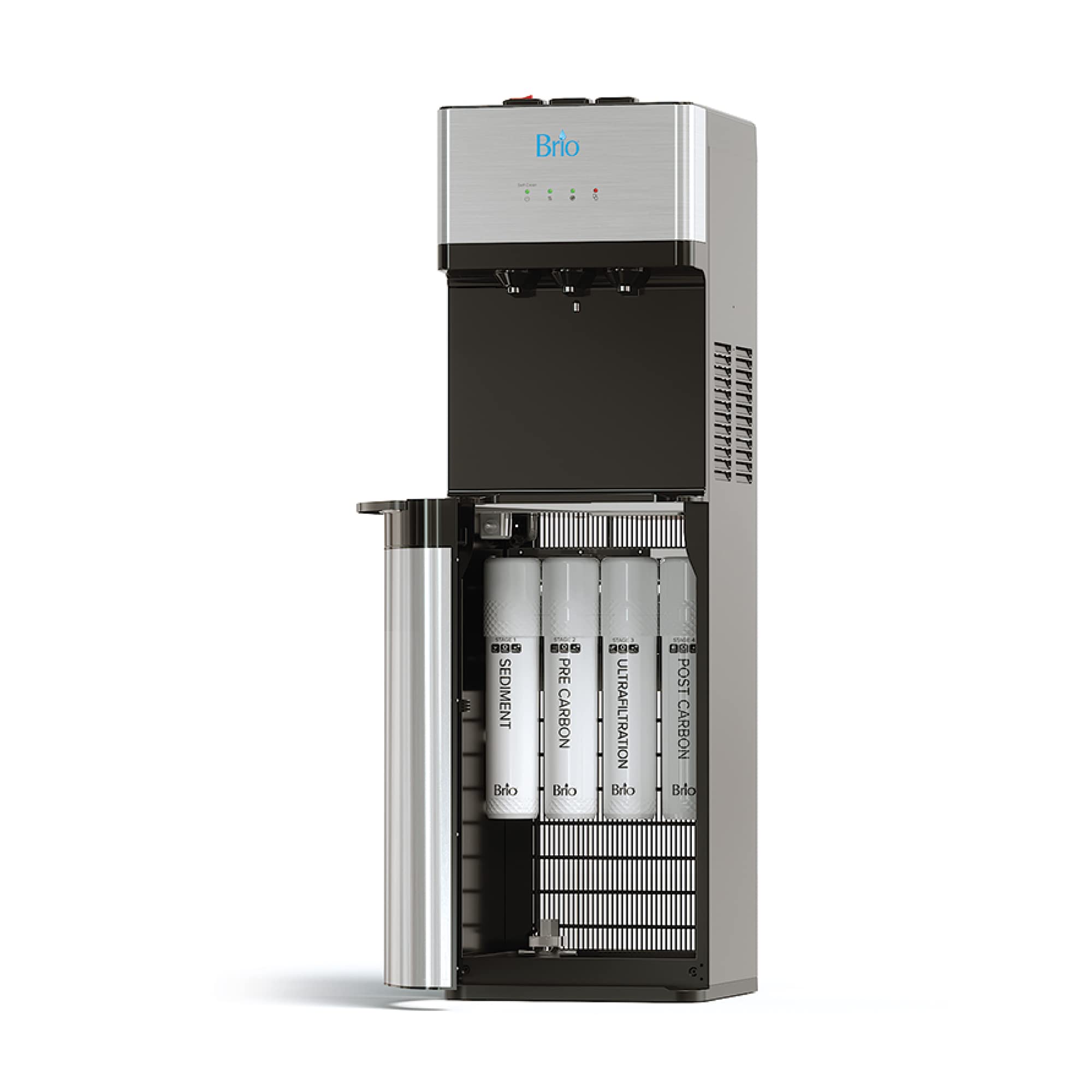 Brio Self Cleaning Bottleless Water Cooler Dispenser - UL Certified Stainless Steel Water Filter System with Hot, Cold & Room Temperature Options | Perfect for Offices, Homes & Schools