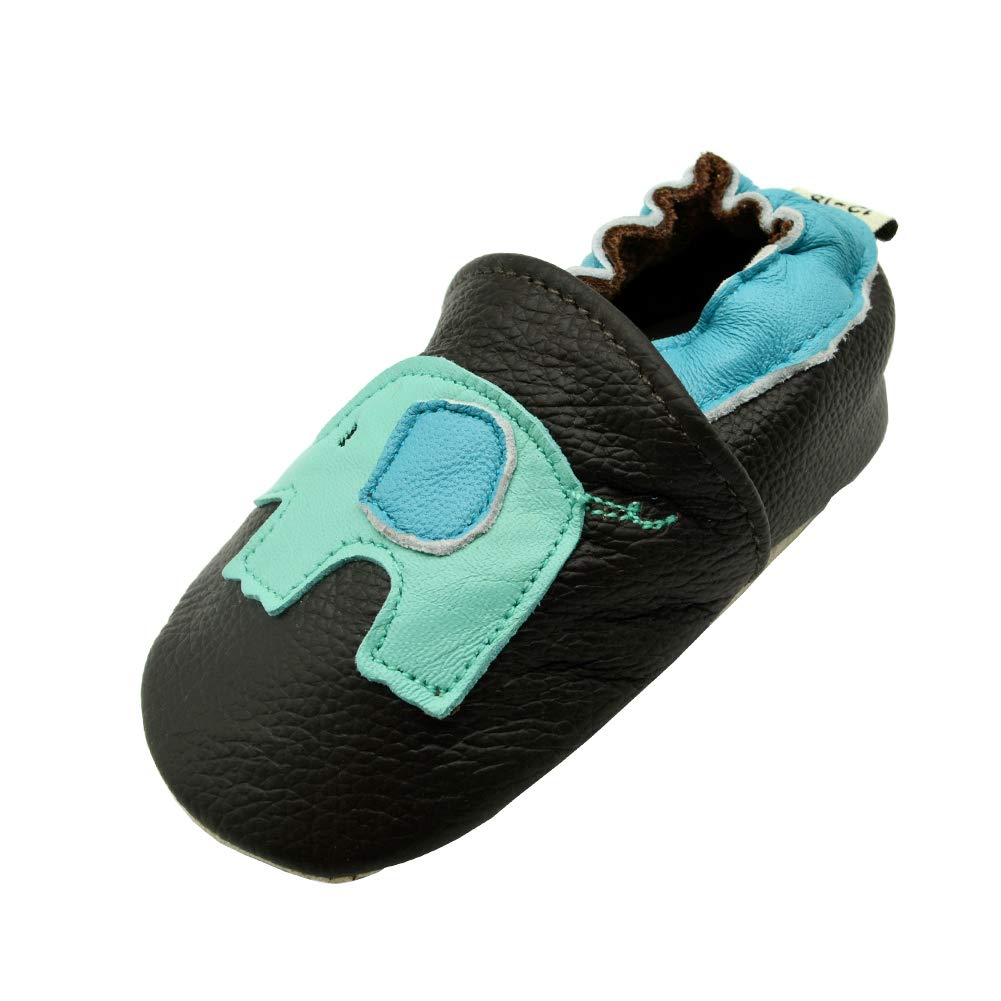 iEvolve Baby Leather Soft Sole First Walker Shoes - Genuine Leather Moccasins for Toddlers & Infants - Non-Slip Crib Shoes for Boys & Girls - Perfect for First Steps, Indoor Play & Special Occasions