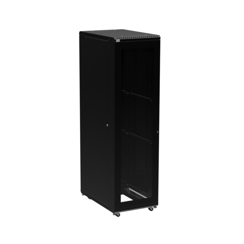 45U LINIER® Server Cabinet with Glass/Solid Doors - Secure Network Rack for Data Centers, Server Rooms & IT Closets