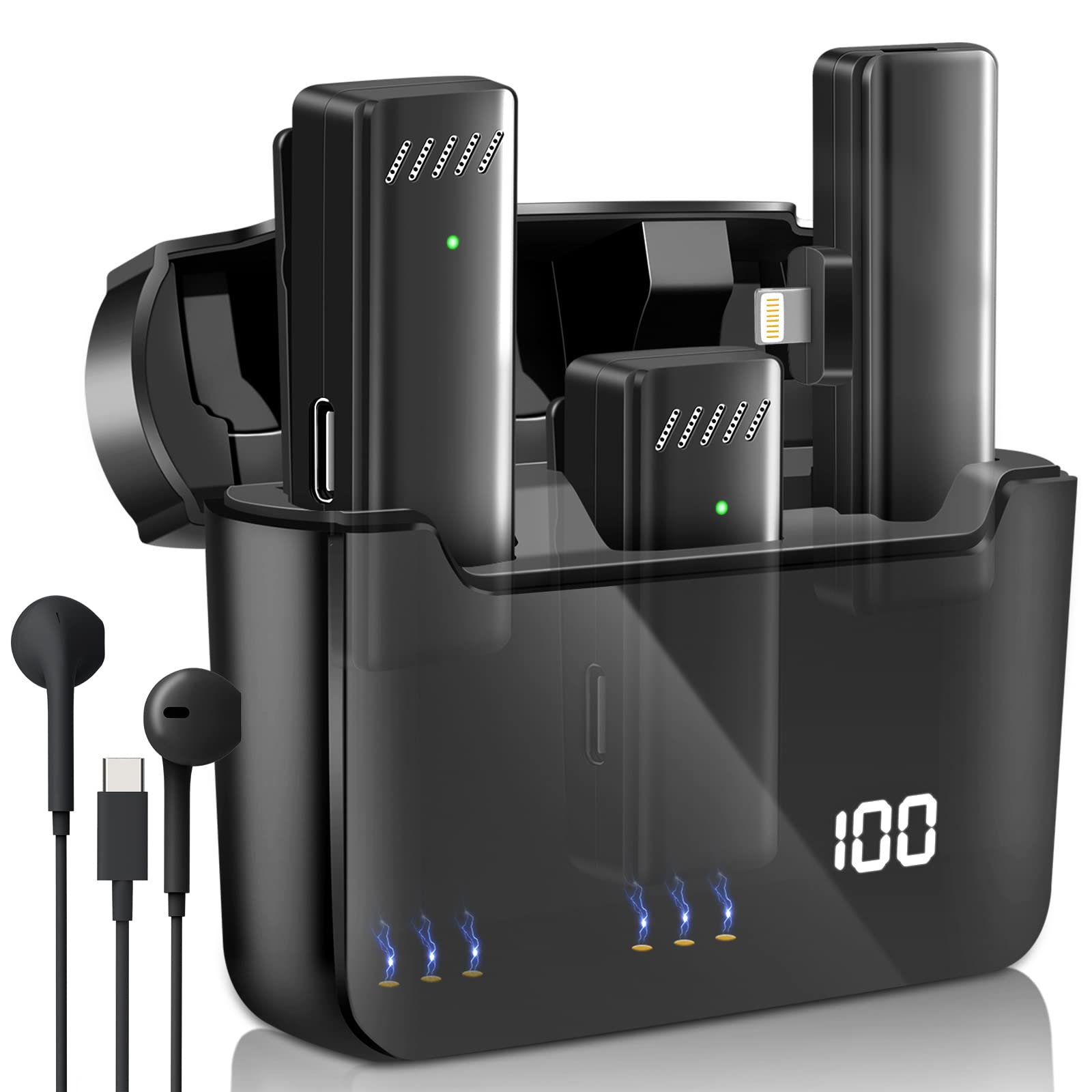 Best Wireless Lavalier Microphone for YouTube, Podcasting & Streaming - Noise Cancelling Clip-on Mic for iPhone, Android, Camera - Perfect for Vloggers, Interviewers & Content Creators