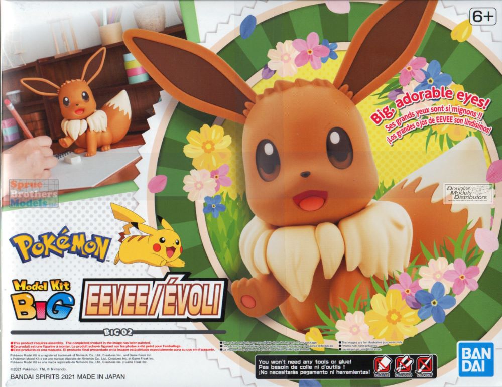 Bandai Pokemon Model Kit - Big #2 Eevee (Evoli) Collectible Figure for Display & Gifts | Perfect for Anime Fans, Pokemon Collectors & Home Decor