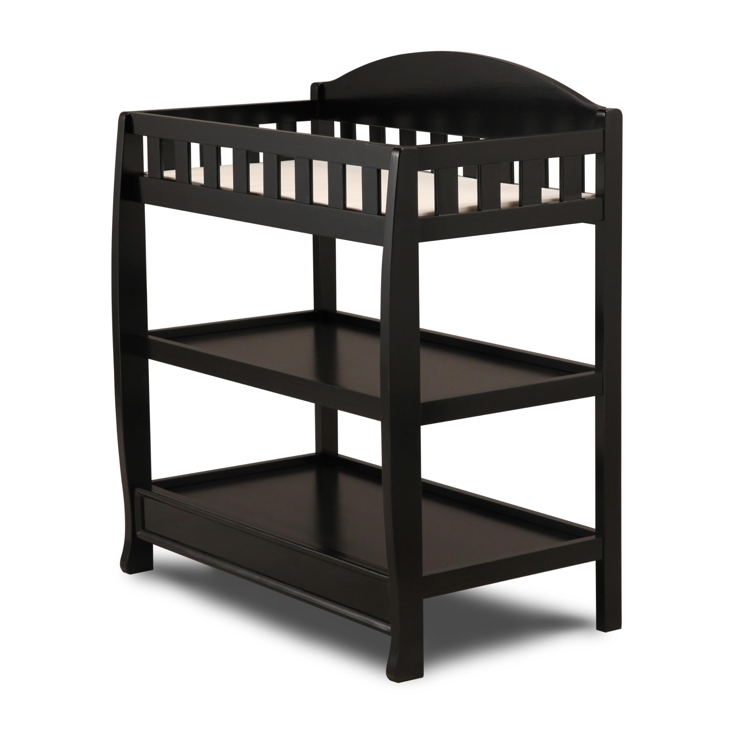 Delta Children Infant Changing Table with Pad, Ebony Black - Sturdy Baby Changing Station for Nursery & Diaper Changing - Perfect for Newborns & Toddlers
