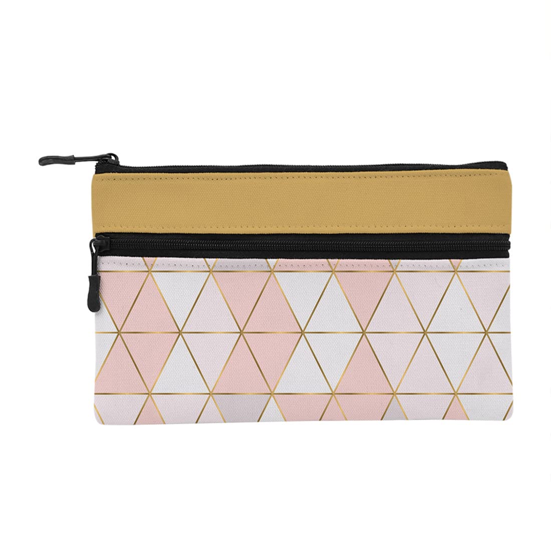 Crazyify Printed Double Zipper Makeup Pouch - 5x8 Inch Travel Toiletry Bag & Cosmetic Organizer for Women | Perfect for Travel, Gym, and Daily Essentials Storage