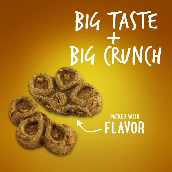 Fruitables Biggies Peanut Butter & Banana Flavor Dog Treats - Crunchy Natural Snacks for Large Breed Dogs - Perfect for Training Rewards & Dental Health Care