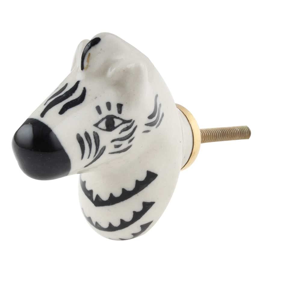 Handcrafted Zebra Ceramic Drawer Knobs - 4 Pack for Kitchen Cabinets & Dressers
