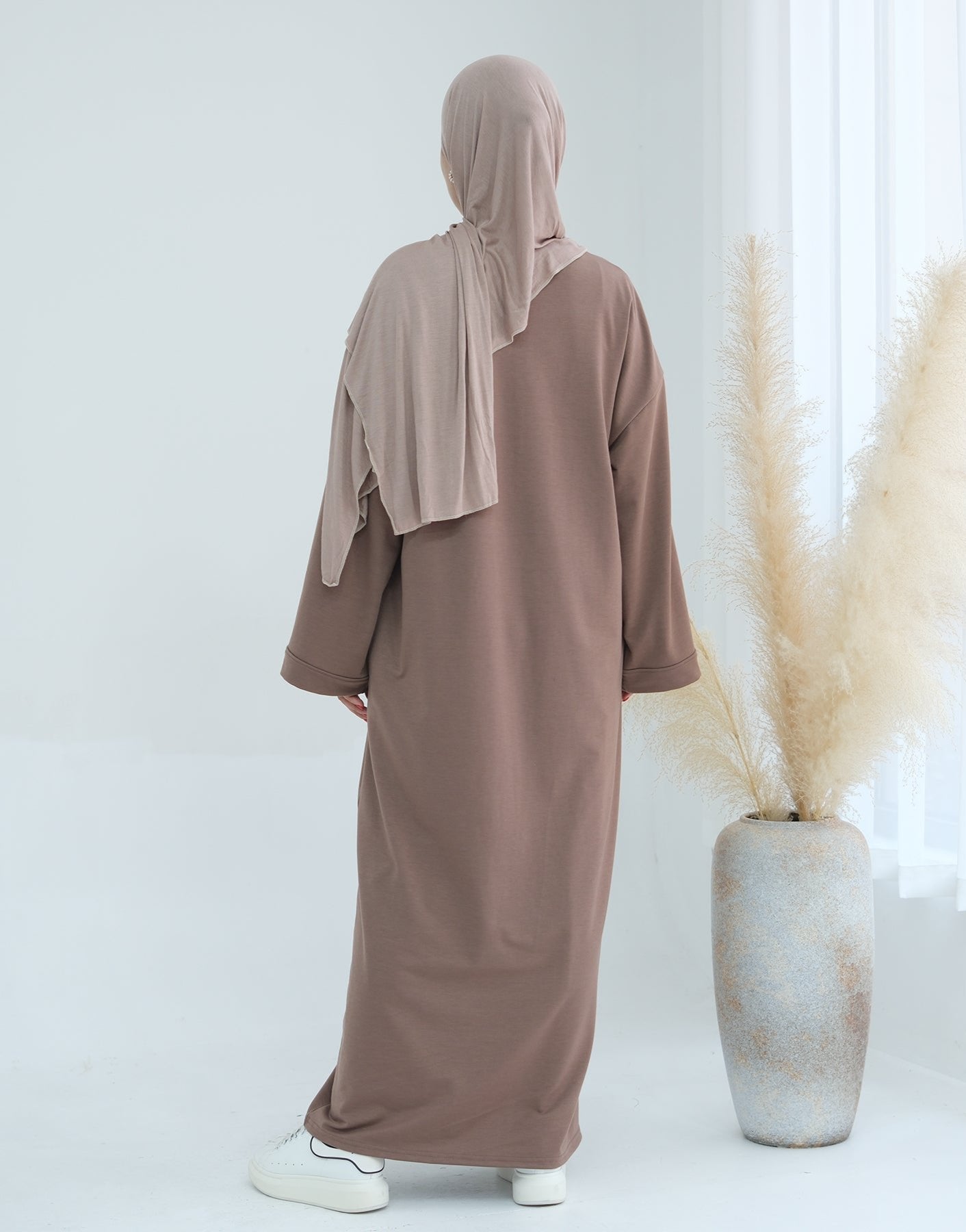Ava Knit Maxi Dress for Women - Soft Stretchy Taupe Long Dress for Casual Wear, Date Night & Special Occasions