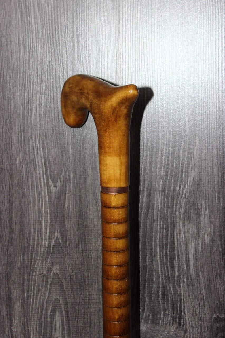 Handmade Elegant Cane - Premium Derby Wooden Walking Stick for Men & Women - Hand Carved Gift for Seniors, Travel & Fashion Accessory - Perfect for Hiking, Weddings & Daily Support
