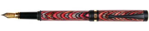 Lanier Classic Fountain Pen - Black Enamel with Night Fire Color Grain - Luxury Writing Instrument for Professionals, Gifts & Calligraphy
