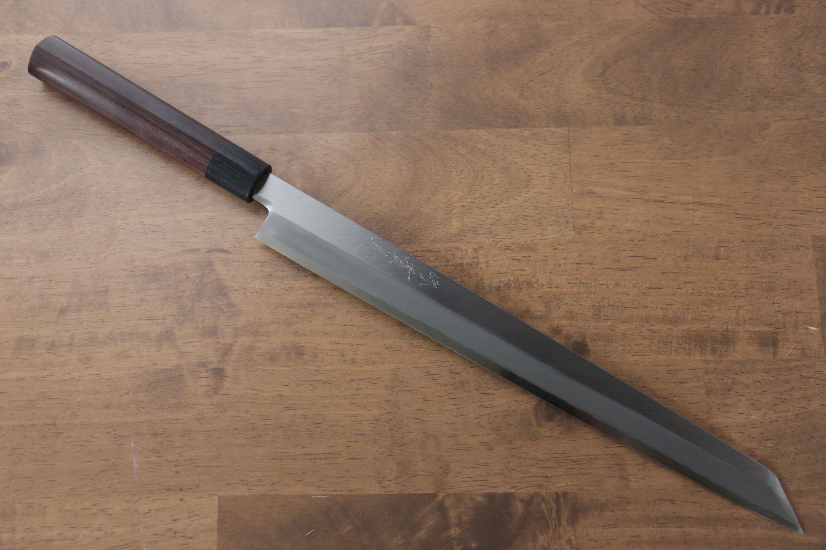 Premium Jikko Silver Steel No.3 Kiritsuke Yanagiba Knife 330mm - Japanese Shitan Handle - Professional Sushi & Sashimi Chef's Knife for Precision Cutting