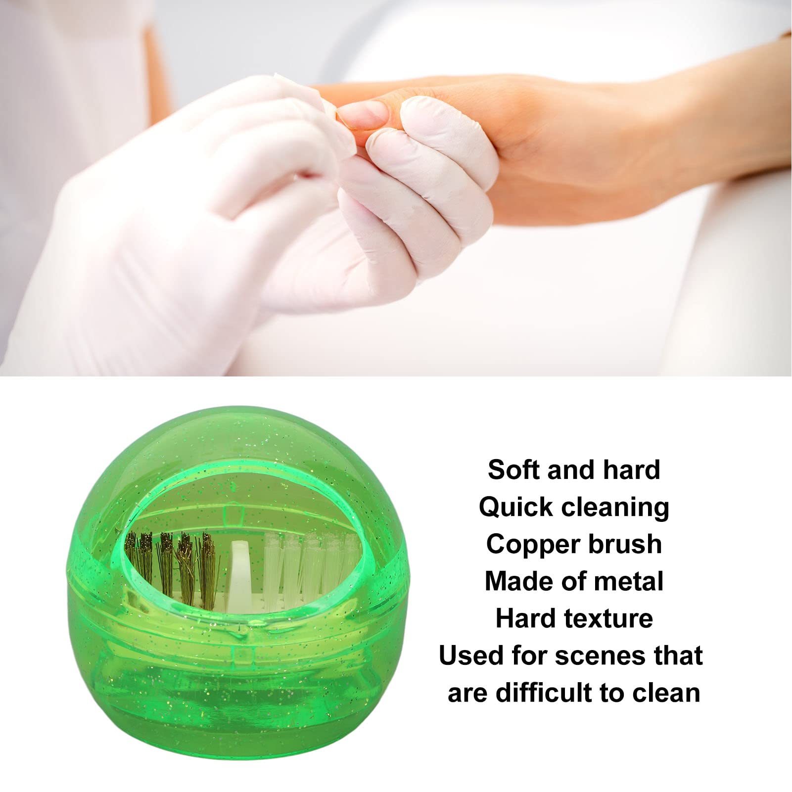 **Professional Nail Bit Cleaning Box - Dual Brush Manicure Set for Home & Salon Use - Perfect for Nail Care, Cleaning & Maintenance (Green)**    **Use Scenarios:** Ideal for home manicures, salon professionals, nail art enthusiasts, and DIY nail care routines.