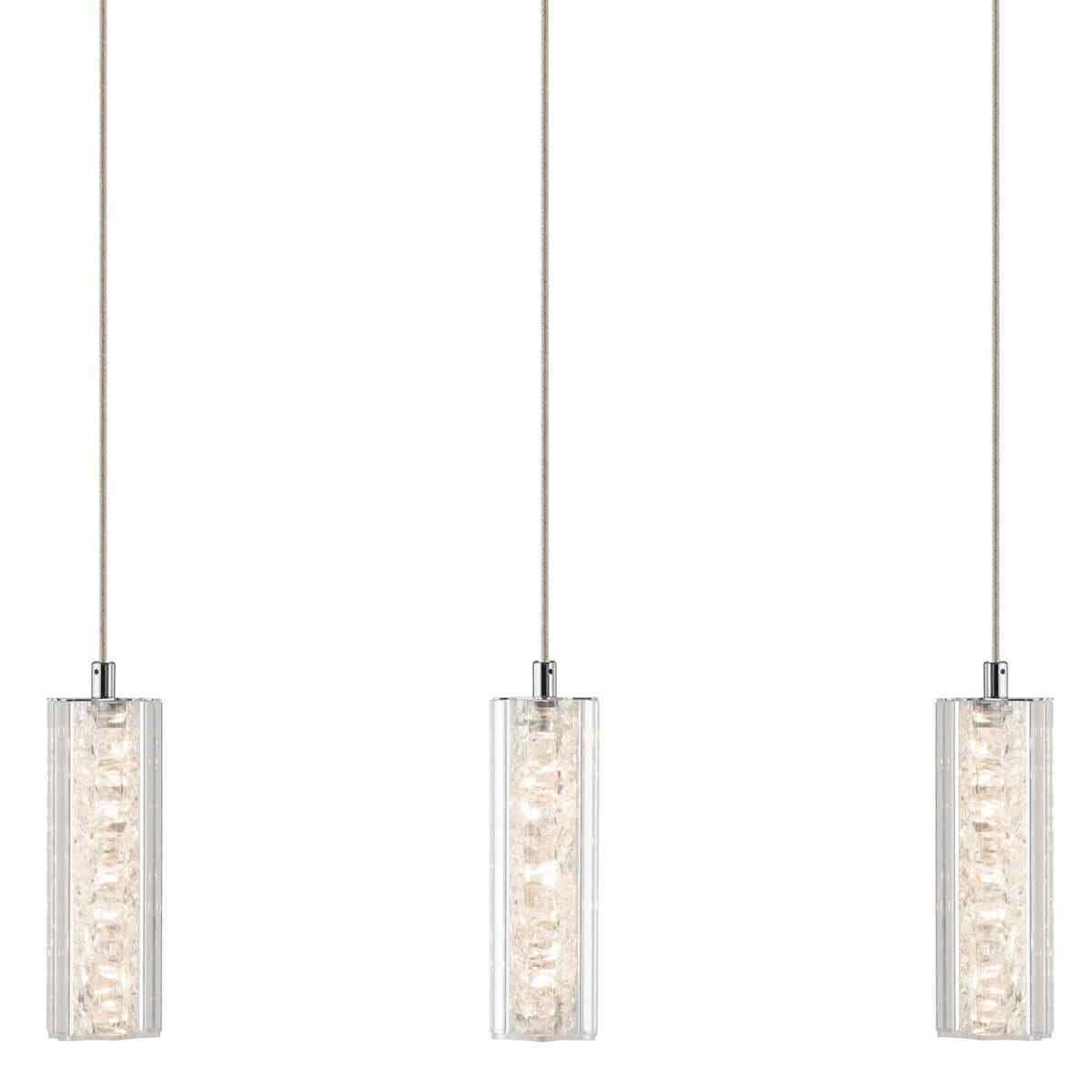 Kichler Lighting 83421 Neruda Collection 3-Light Hanging Pendant Chandelier - Polished Chrome Finish - Modern Dining Room, Kitchen Island & Entryway Lighting Fixture