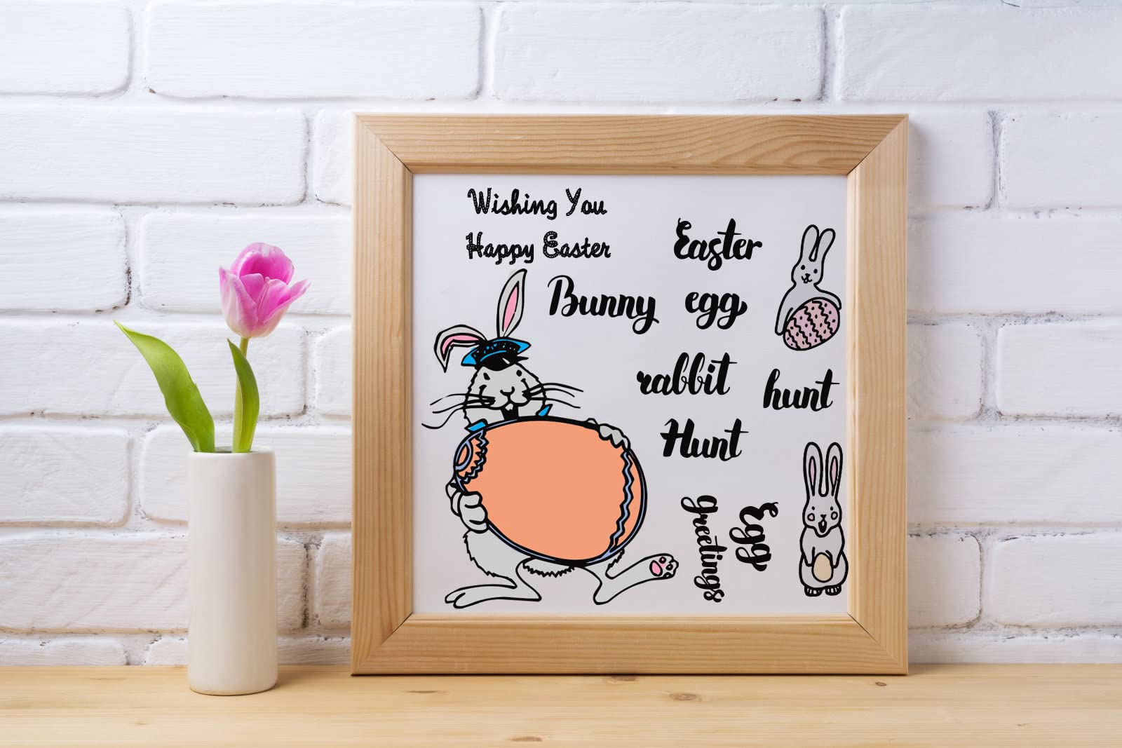 Easter Bunny Clear Rubber Stamps Set - Happy Easter Words & Egg Designs for DIY Card Making, Scrapbooking, Holiday Decorations - Perfect for Greeting Cards, Invitations, and Paper Crafts
