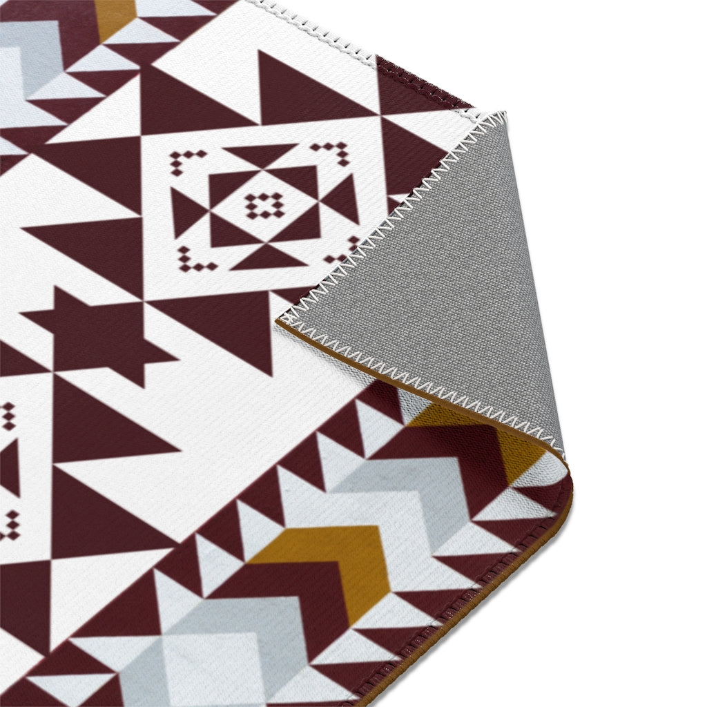 Southwest Print Area Rugs - Handwoven Cabin Decor for Living Room, Bedroom & Office - Boho Chic Home Accessories