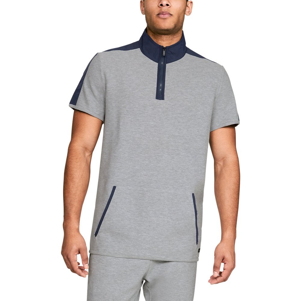 Under Armour UA Unstoppable ½ Zip Pullover - Men's Lightweight Performance Shirt in True Gray Heather for Running & Gym Workouts